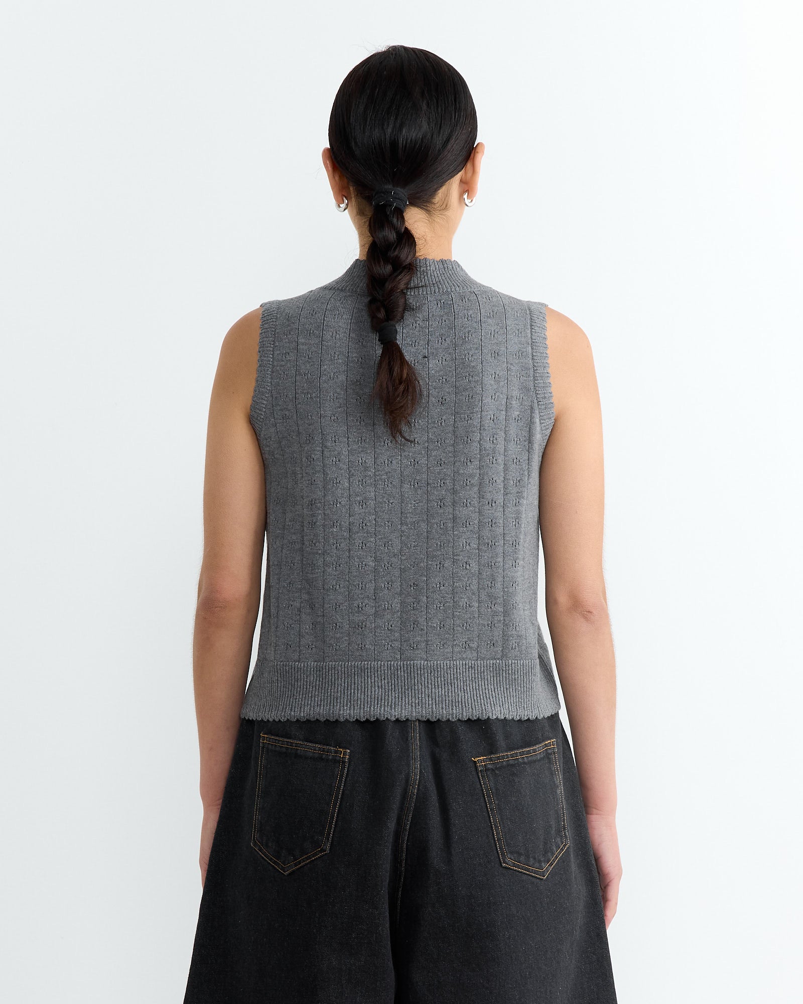 Cordera Merino Pointelle Waistcoat - Grey - OS - Default Title (266390)