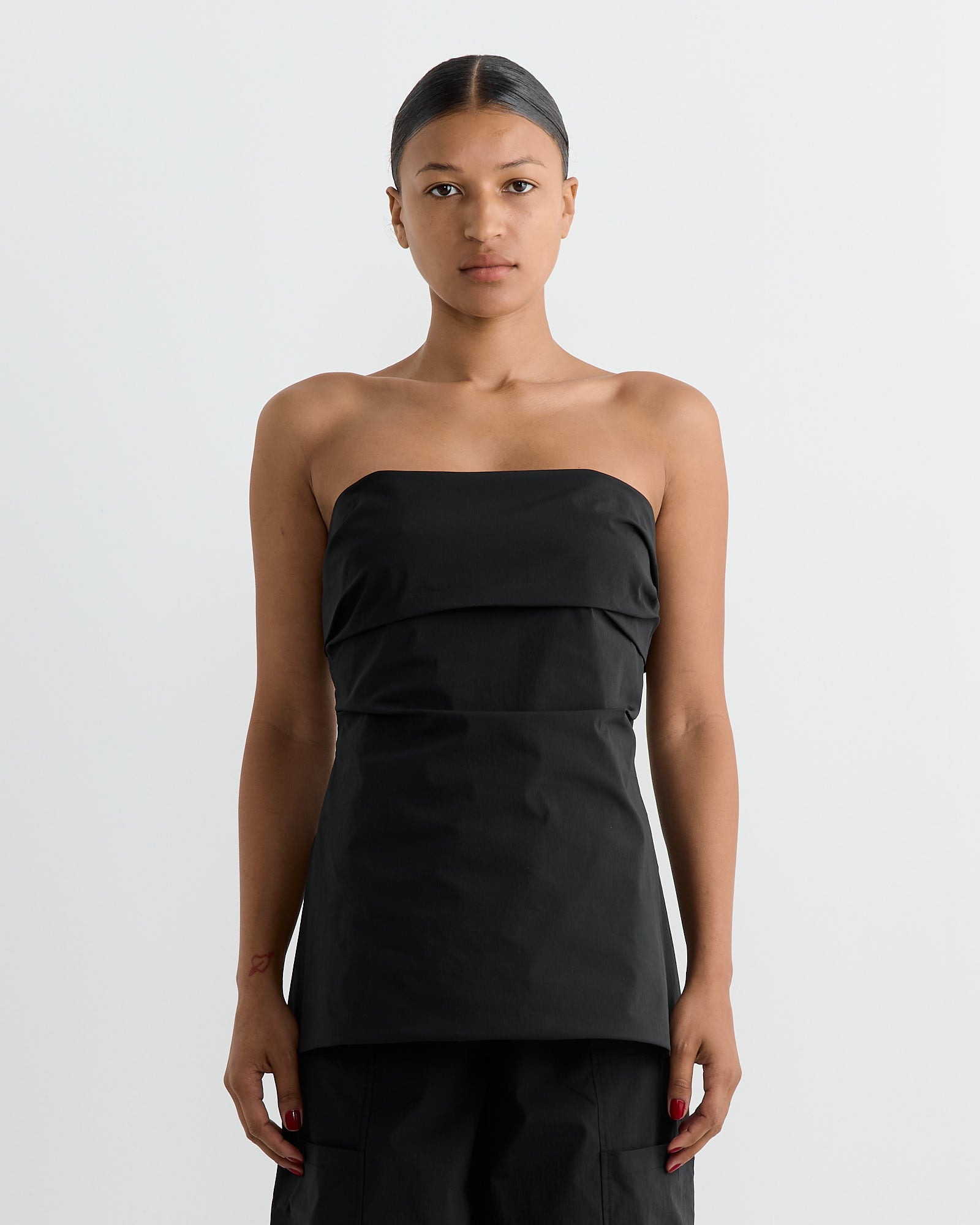 ST. AGNI Strapless Tie Back Top Black - Black / S (266439)