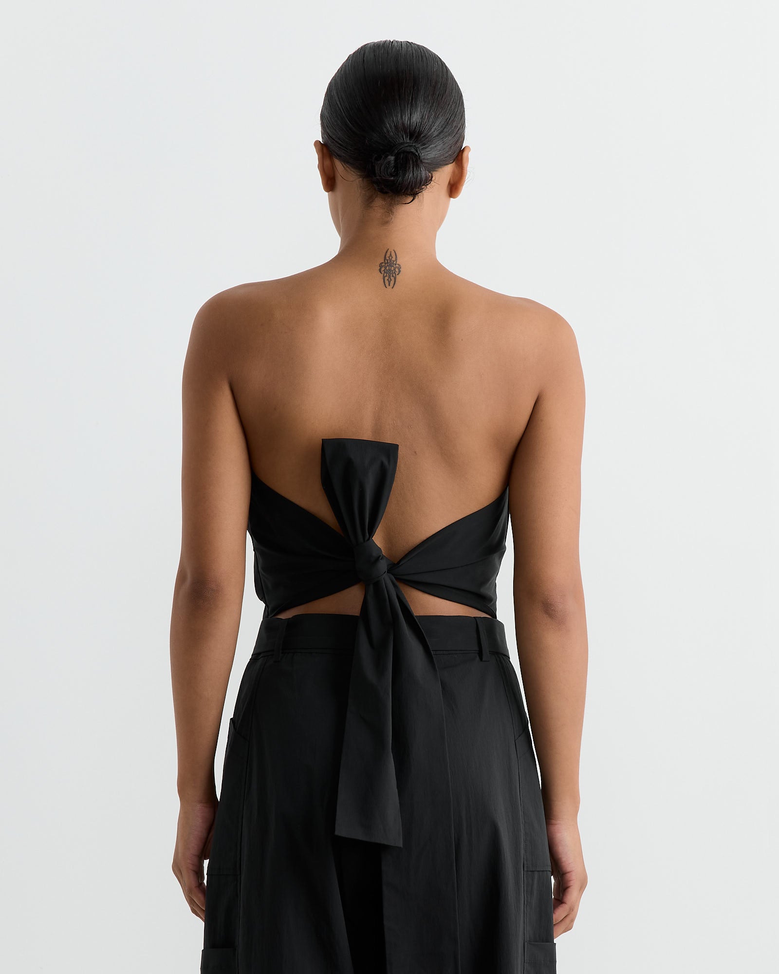 ST. AGNI Strapless Tie Back Top Black - Black / S (266439)