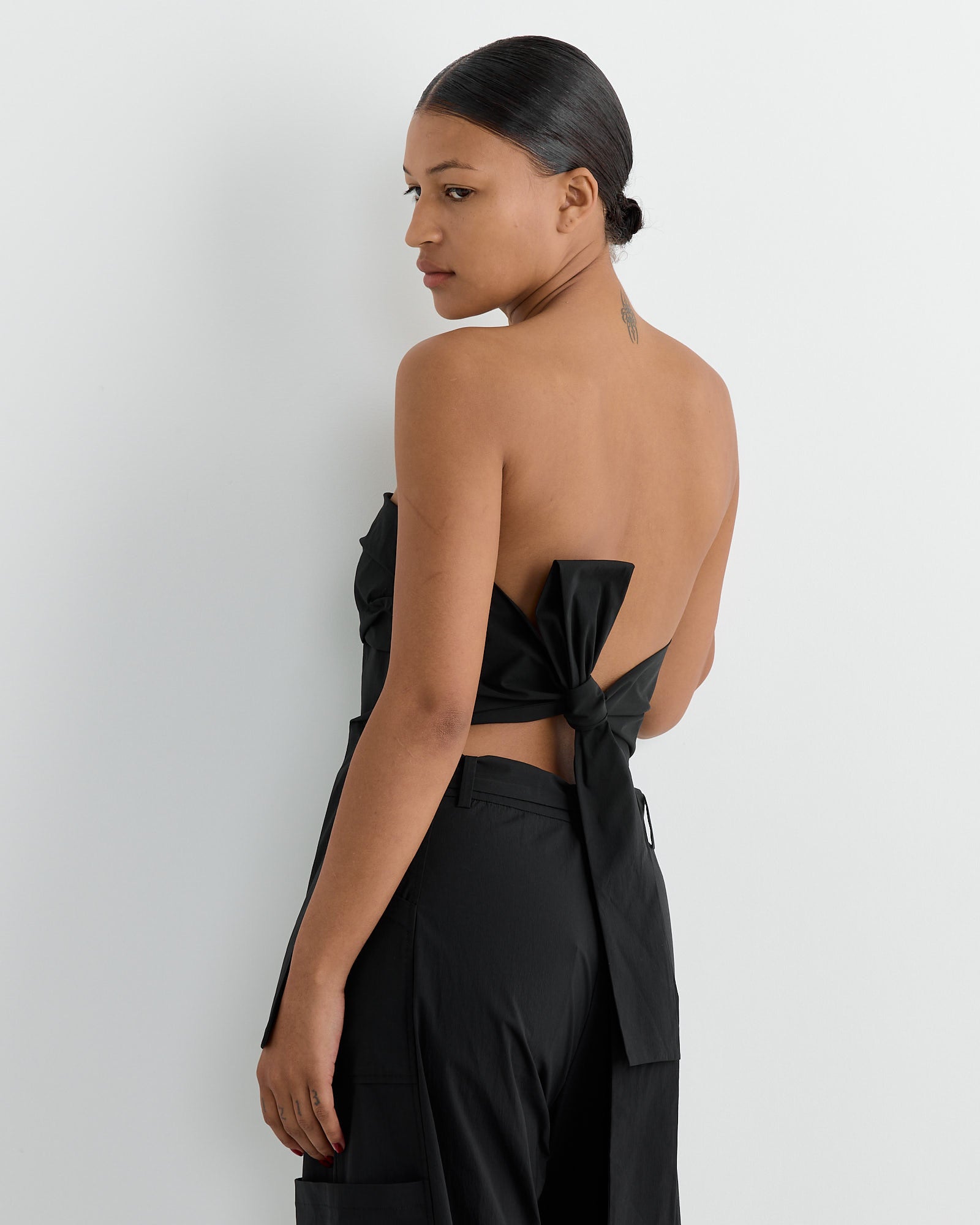 ST. AGNI Strapless Tie Back Top Black - Black / S (266439)