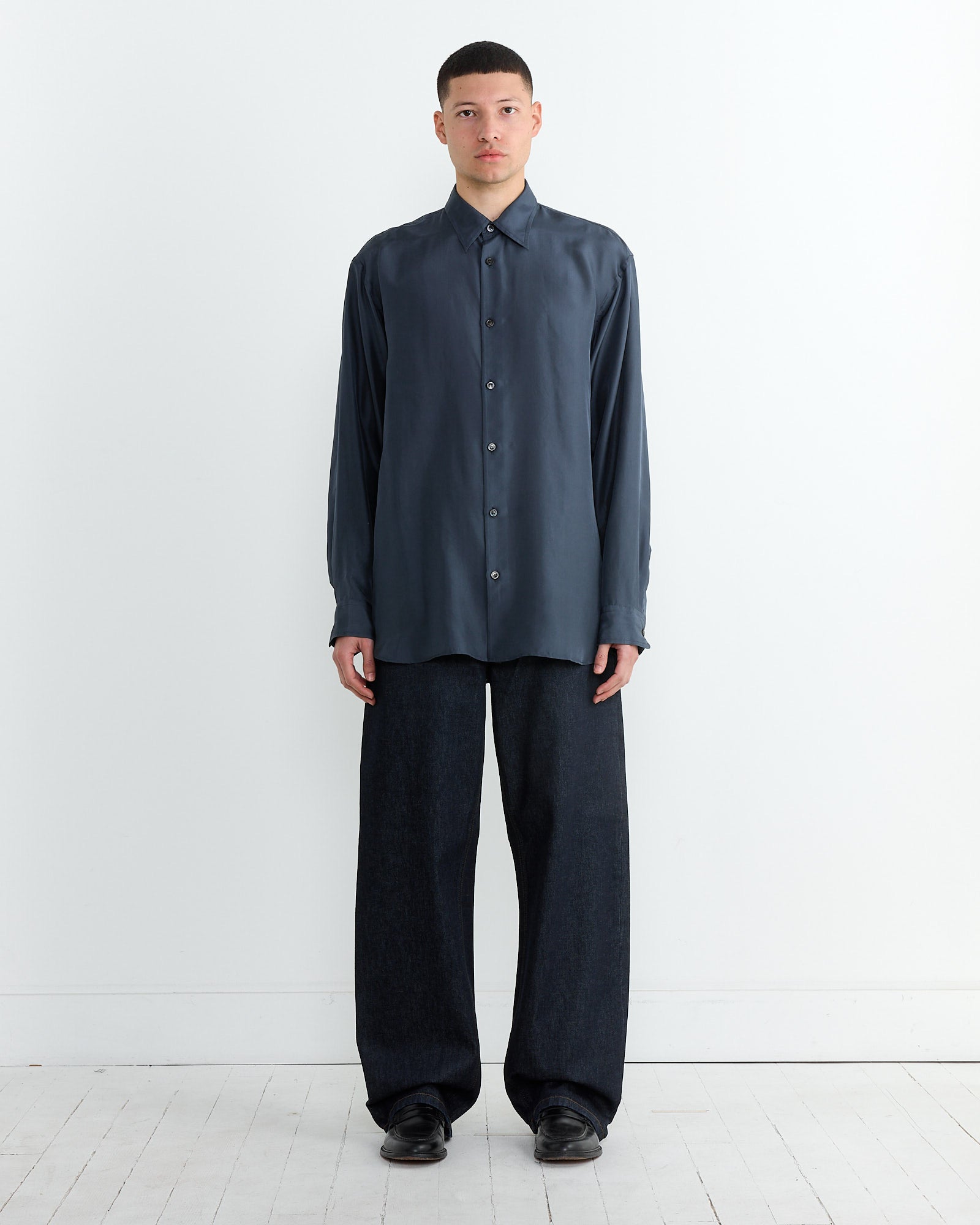 Dries Van Noten Croom 1198 Shirt Navy - Navy / M (266949)