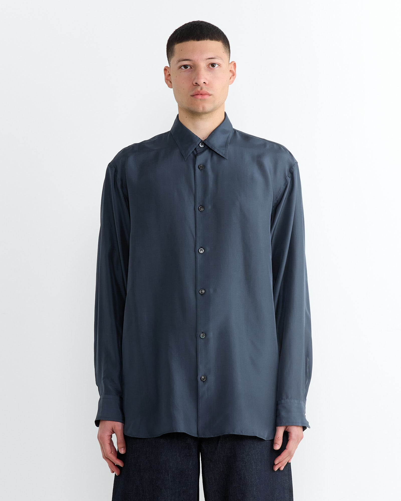 Dries Van Noten Croom 1198 Shirt Navy - Navy / M (266949)