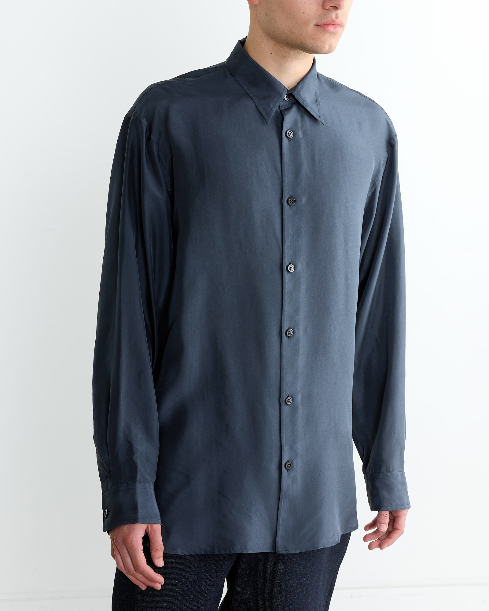 Dries Van Noten Croom 1198 Shirt Navy - Navy / M (266949)