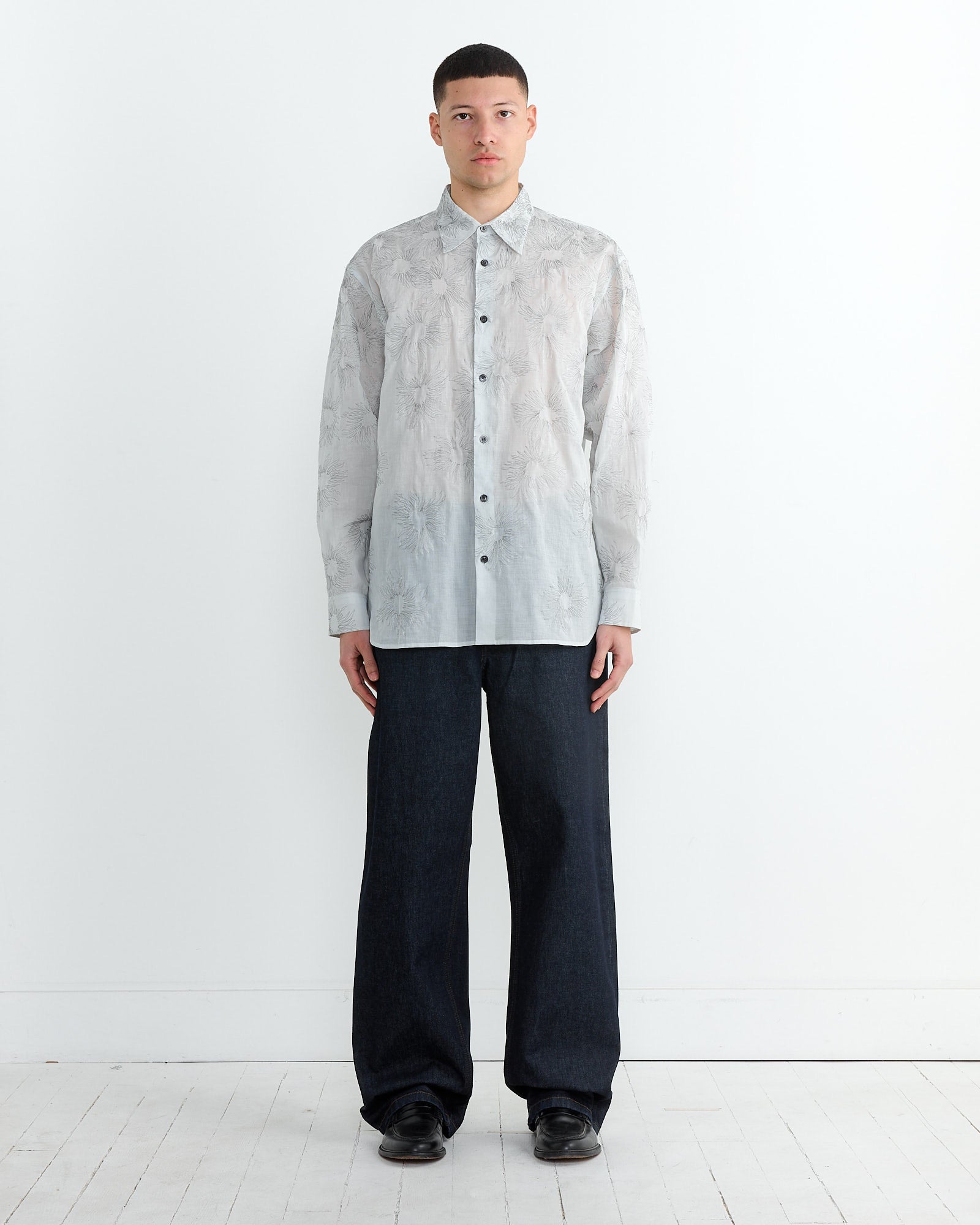 Dries Van Noten Croom Ema 1160 Shirt Ice Blue - Ice Blue / M (266956)