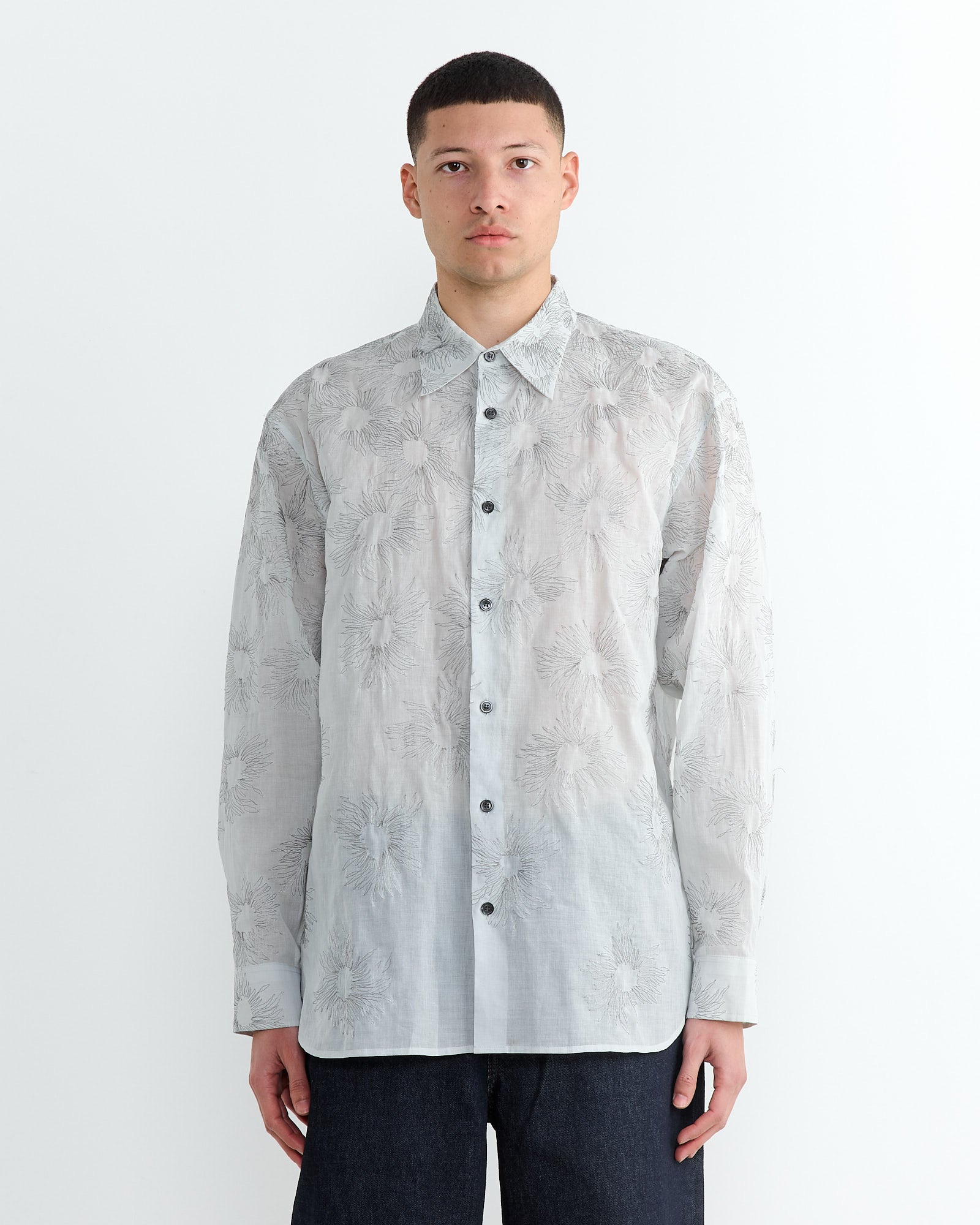 Dries Van Noten Croom Ema 1160 Shirt Ice Blue - Ice Blue / M (266956)