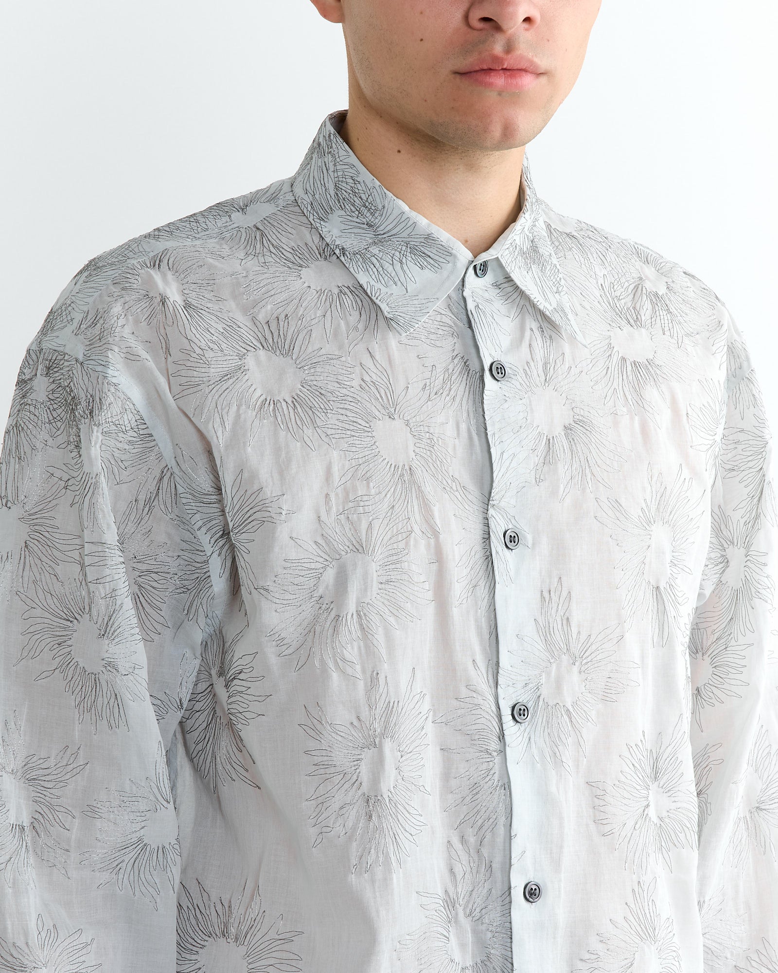 Dries Van Noten Croom Ema 1160 Shirt Ice Blue - Ice Blue / M (266956)