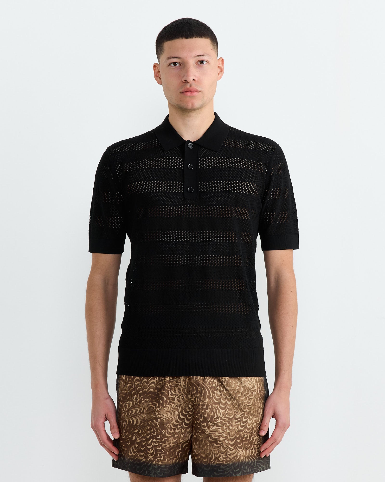 Dries Van Noten Mercy 1701 Polo Black - Black / L (267016)