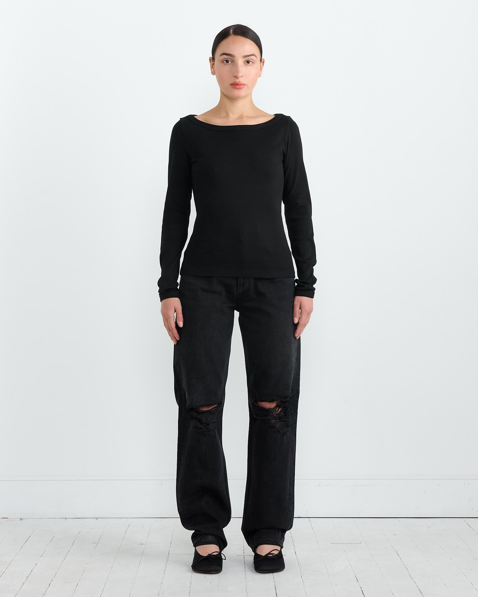 FLORE FLORE Steffi L/S Tee Black - Black / S (267078)