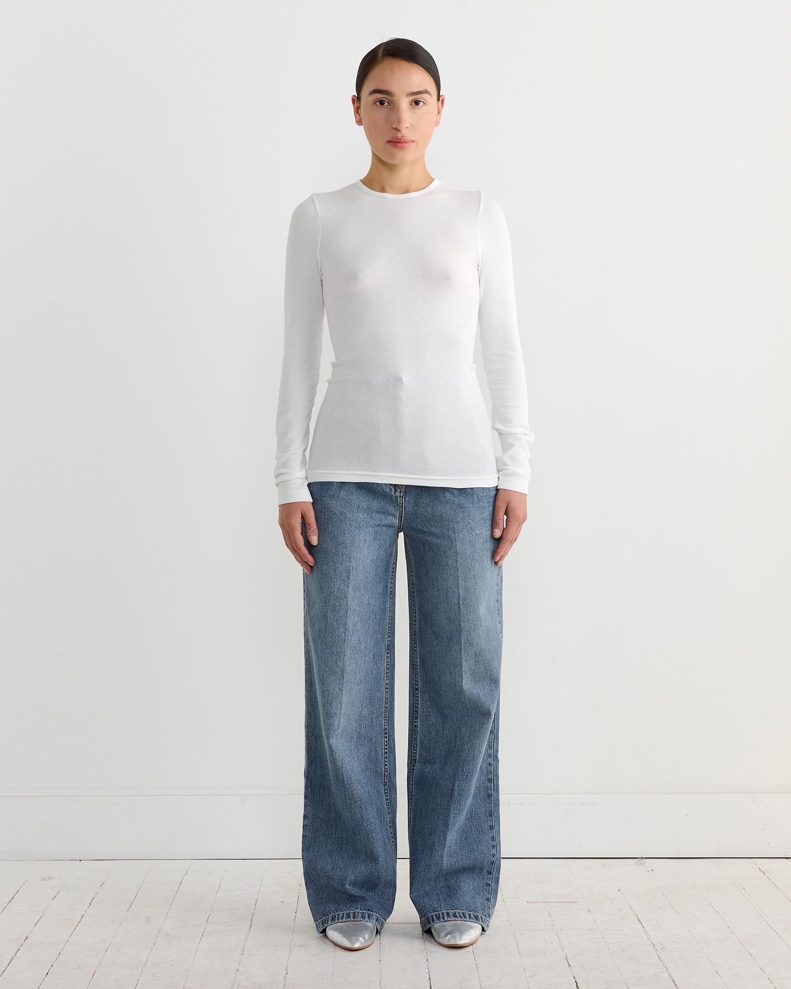 Tibi Circular Ribbed Crewneck Pullover White - White / S (267124)