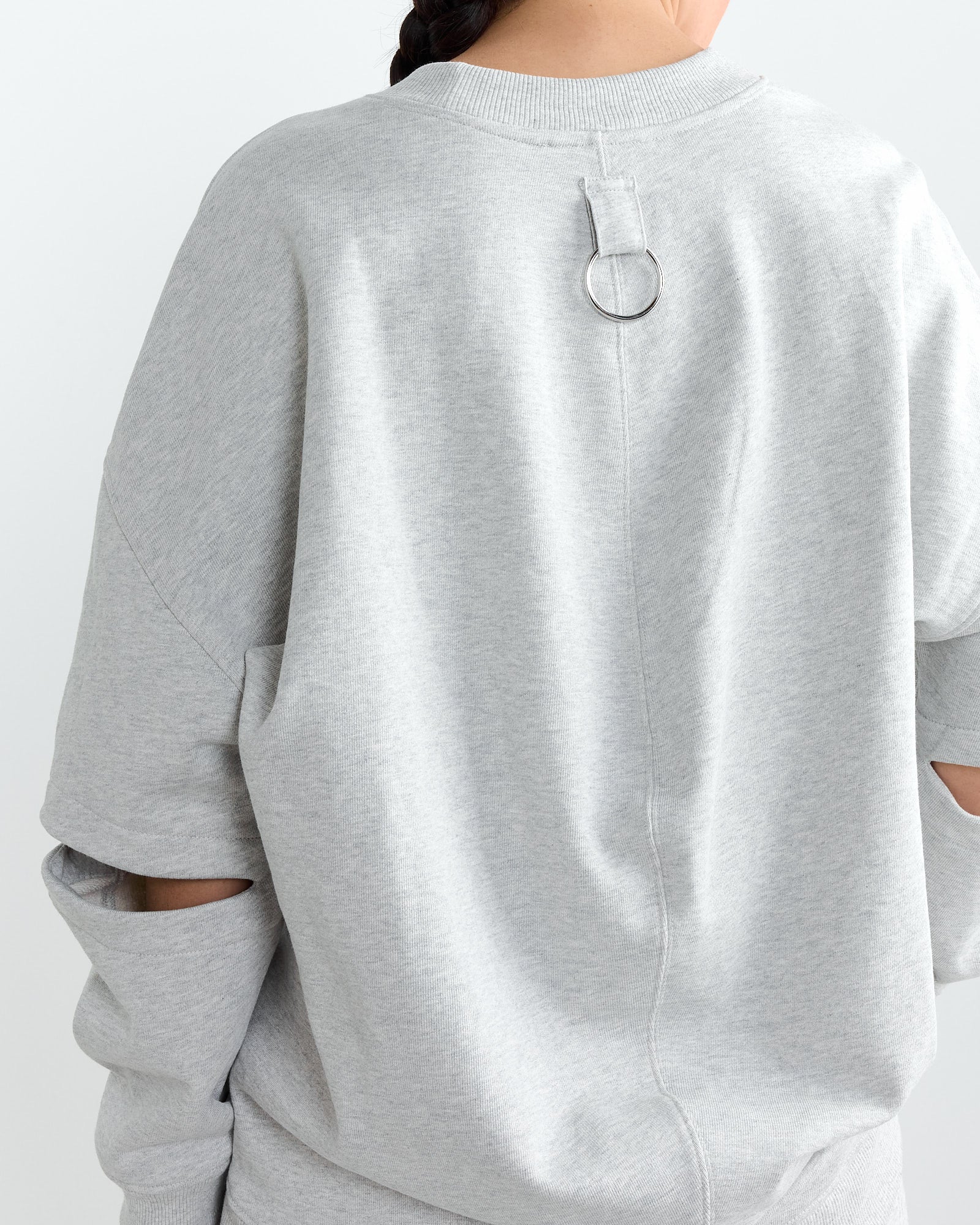 Tibi Cocoon Crewneck Sweatshirt Heather Grey - Heather Grey / S (267137)