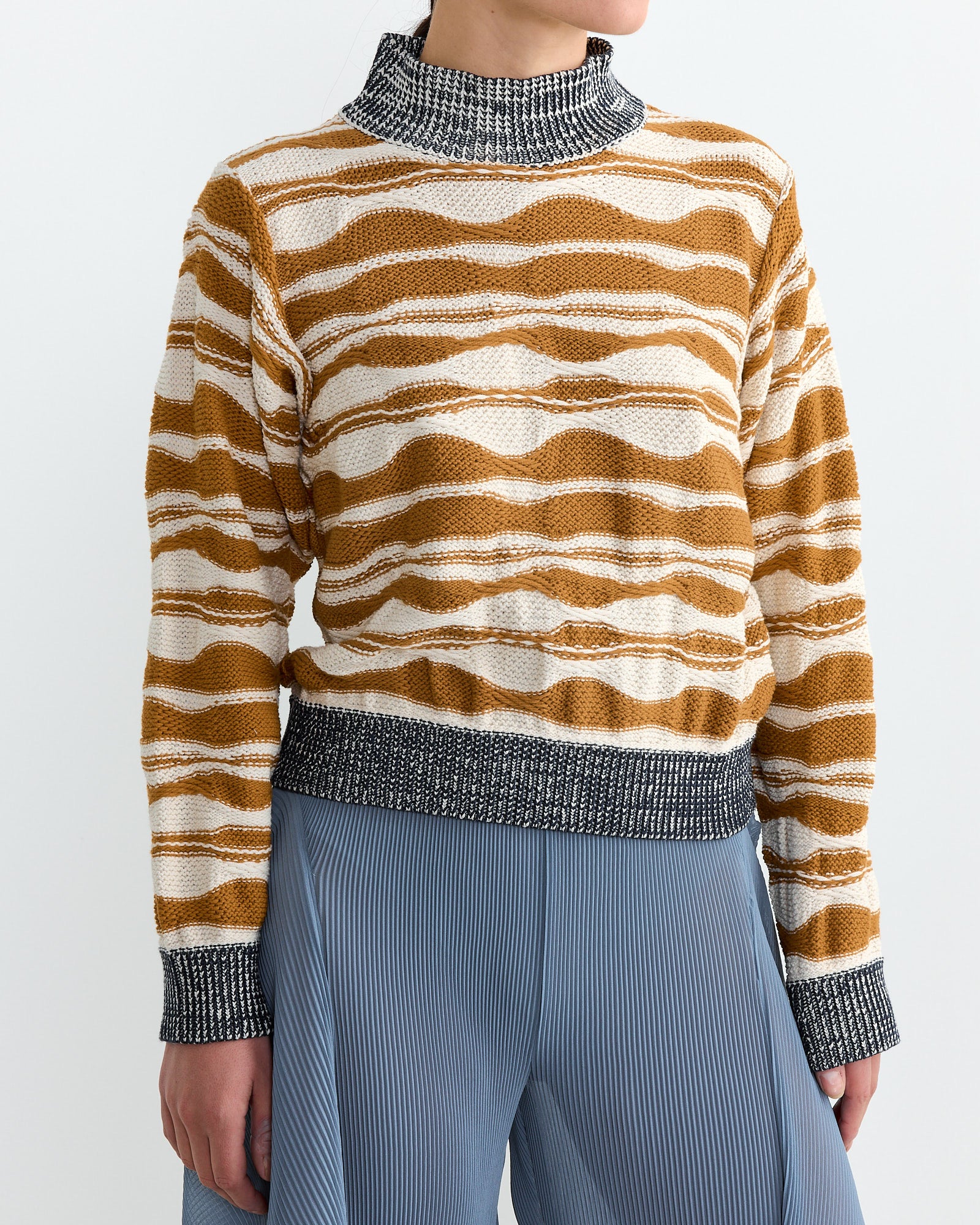 Henrik Vibskov Wave Knit Jumper Rust Beige Mountain Waves - Rust Beige Mountain Waves / S (267190)