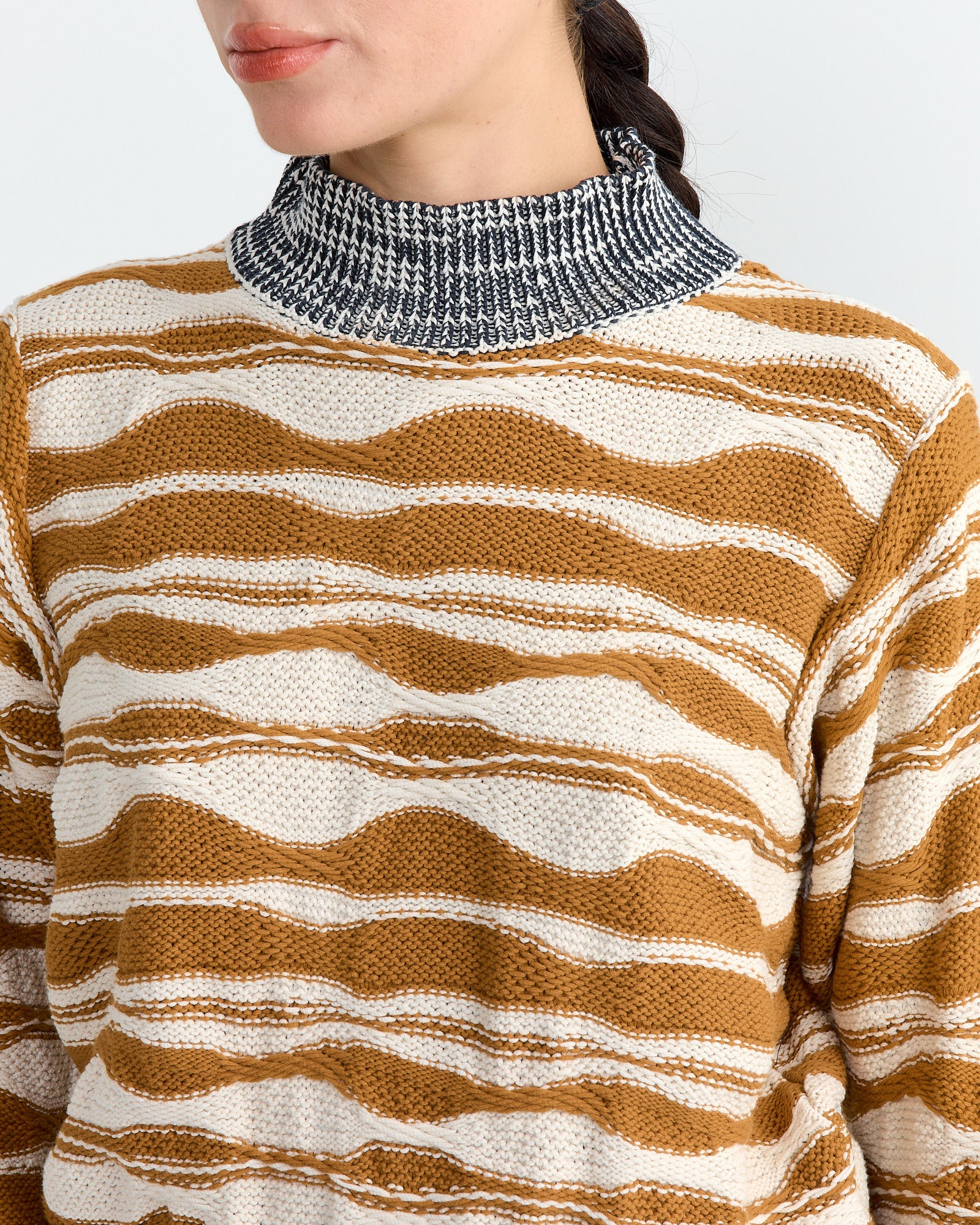 Henrik Vibskov Wave Knit Jumper Rust Beige Mountain Waves - Rust Beige Mountain Waves / S (267190)