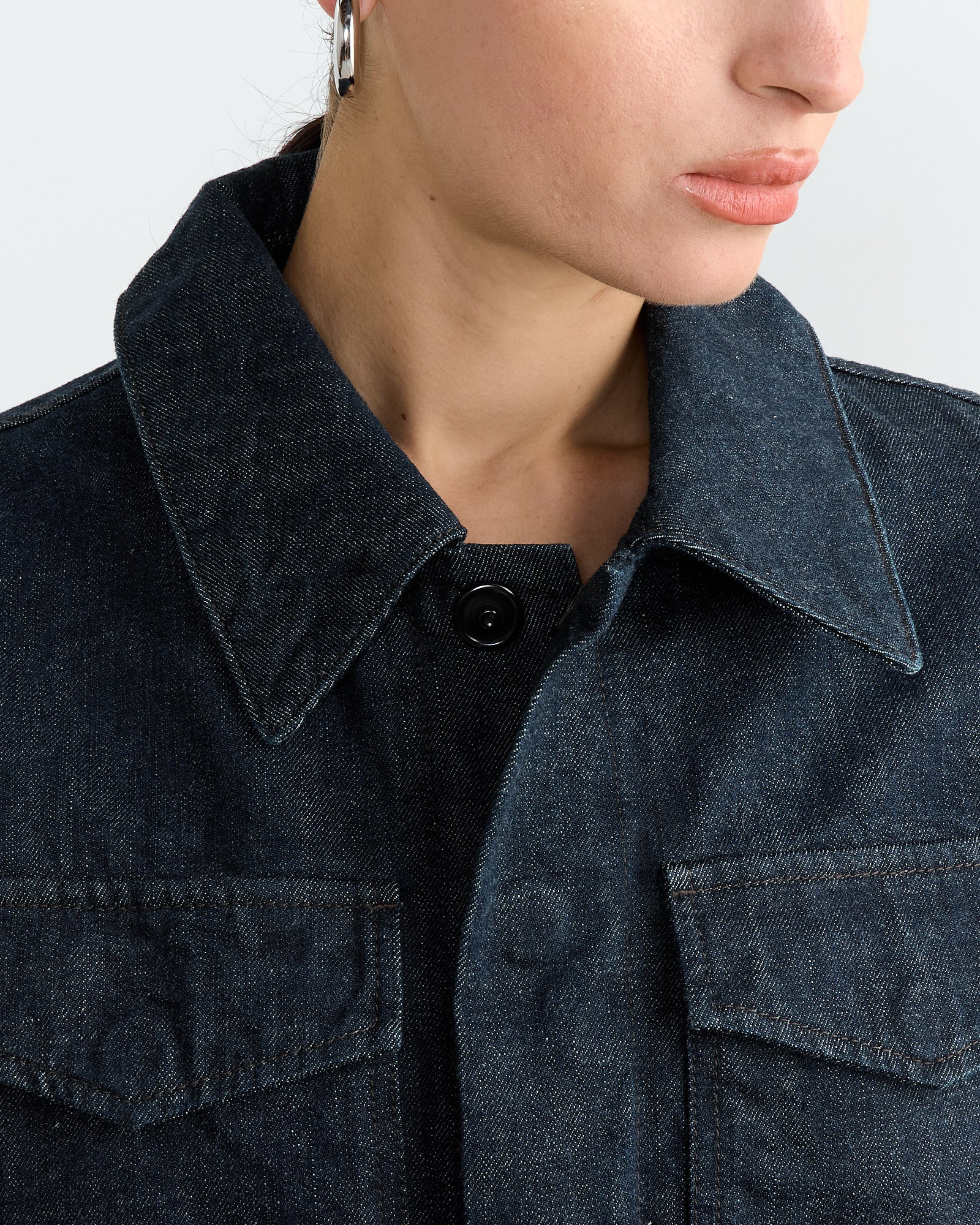 Lemaire Two Pocket Cropped Jacket Denim Indigo - Denim Indigo / 36 (267313)