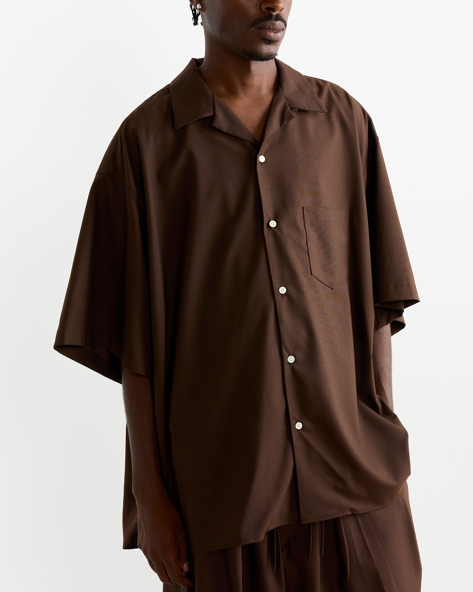 Sillage Re-Engineered S/S Overshirt Brown Melange - Brown Melange / OS (267358)