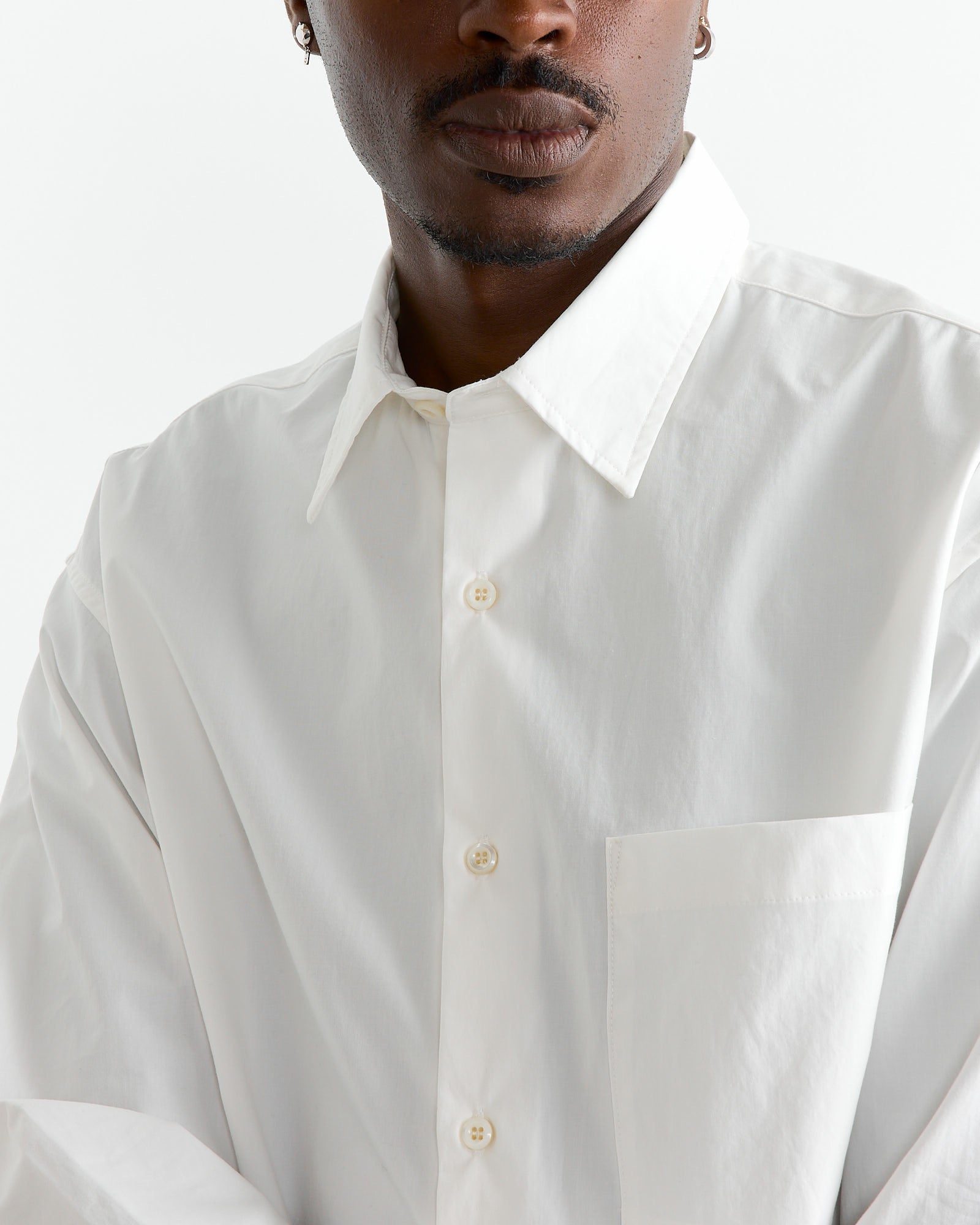 Routine Shirt in Organic Poplin White