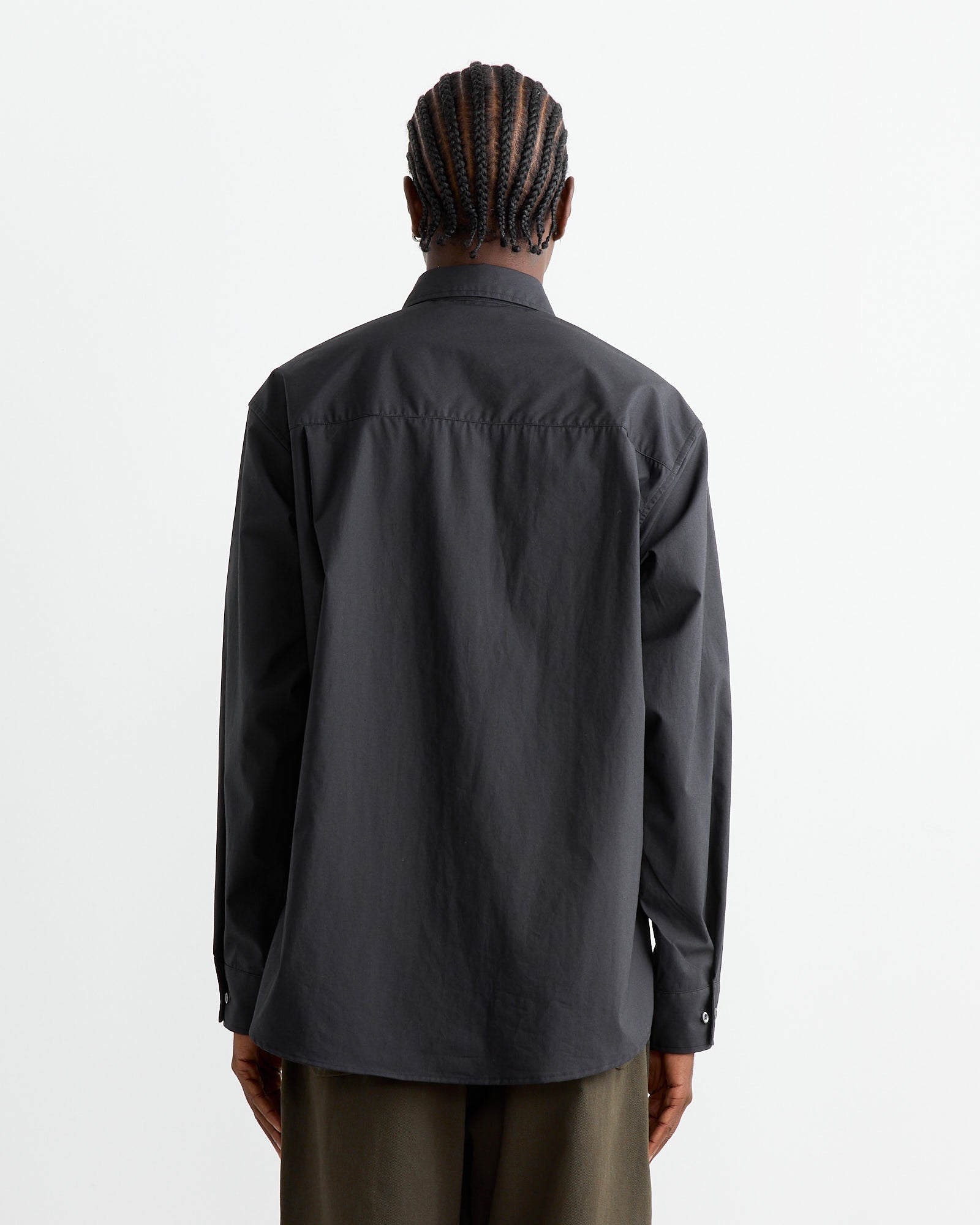 Routine Shirt in Organic Poplin Black