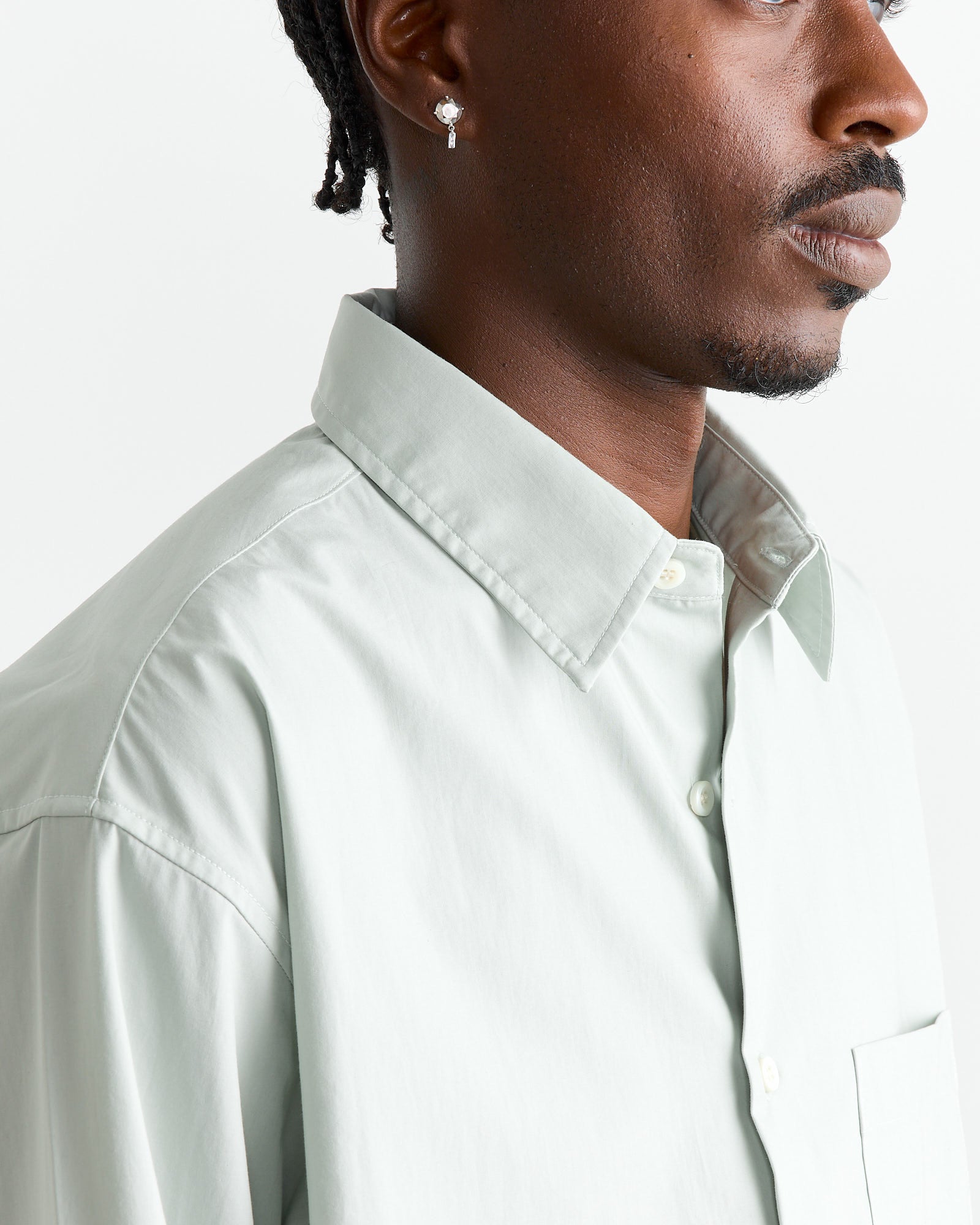 Routine Shirt in Organic Poplin Ice Green