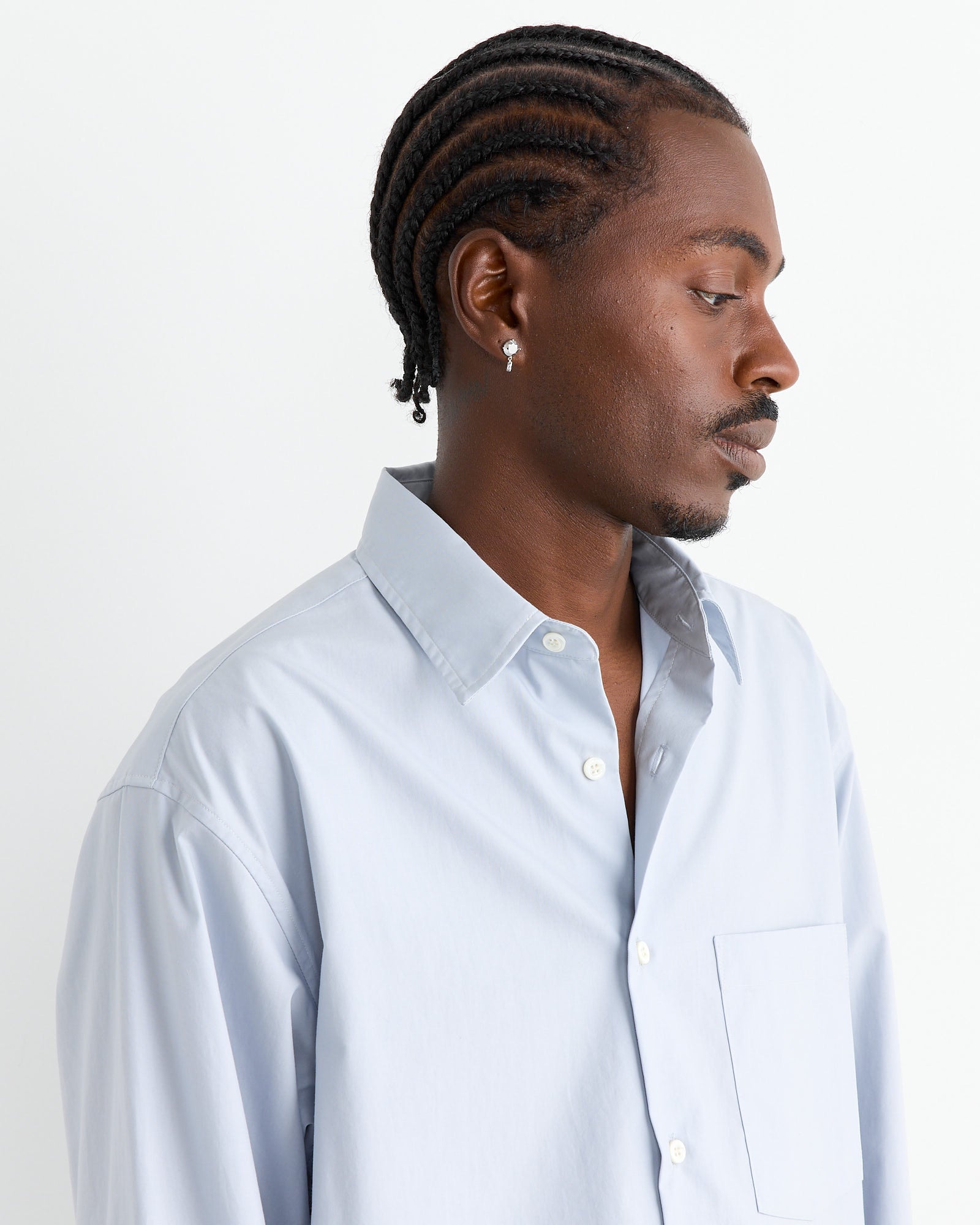 Routine Shirt in Organic Poplin Blue