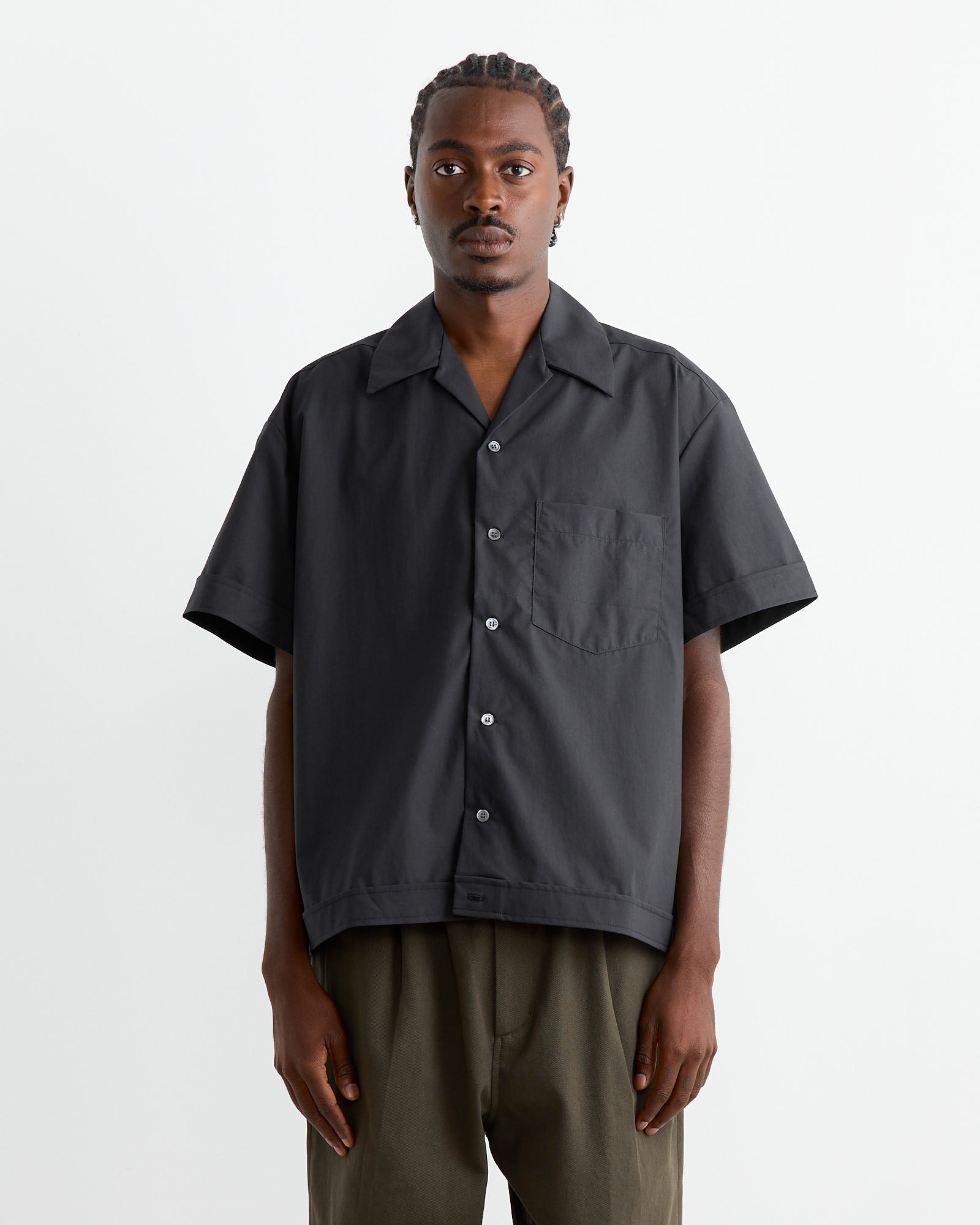 Bongo Shirt in Organic Poplin Black