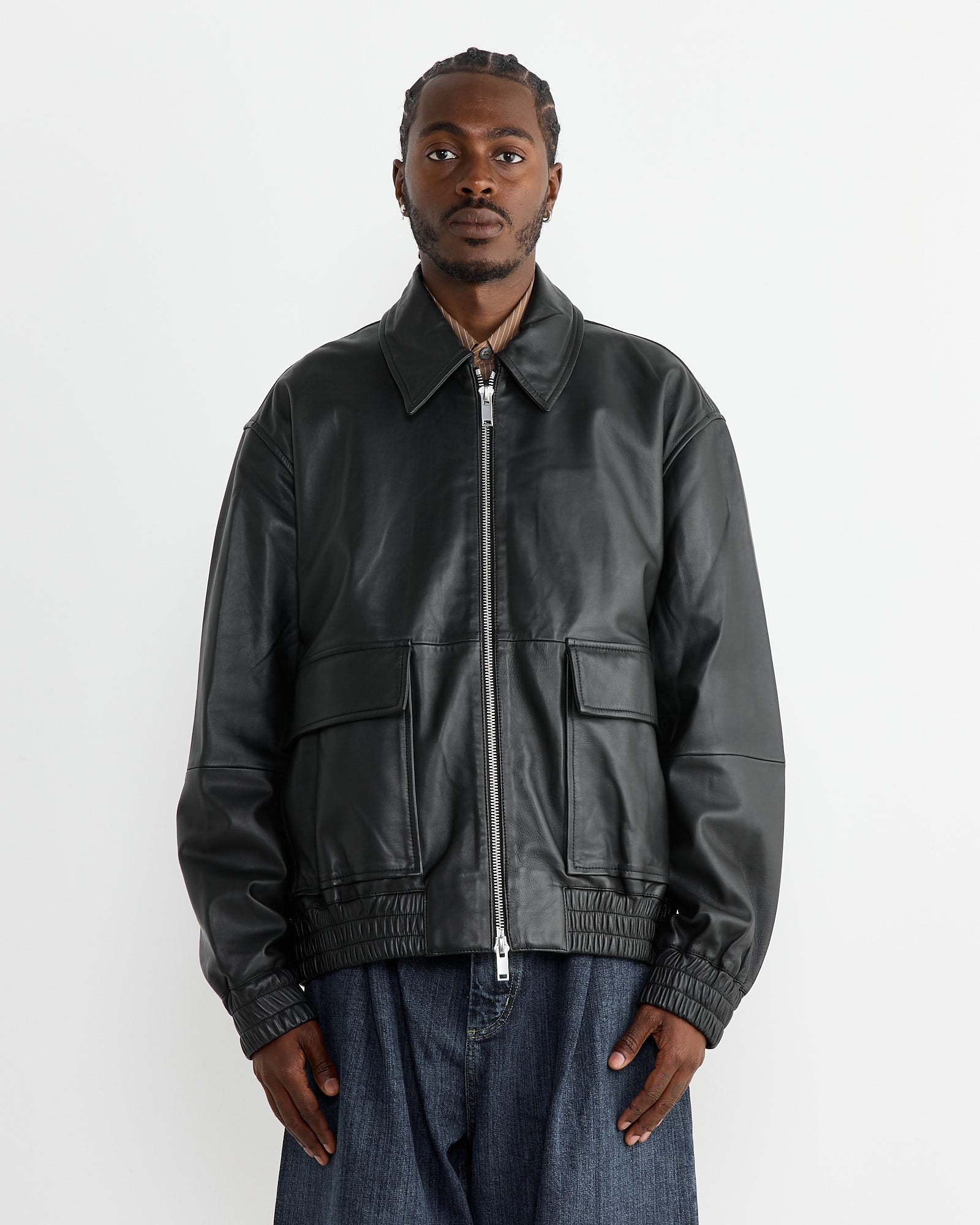 Studio Nicholson Piston Bomber Jacket Black - Black / L (268504)