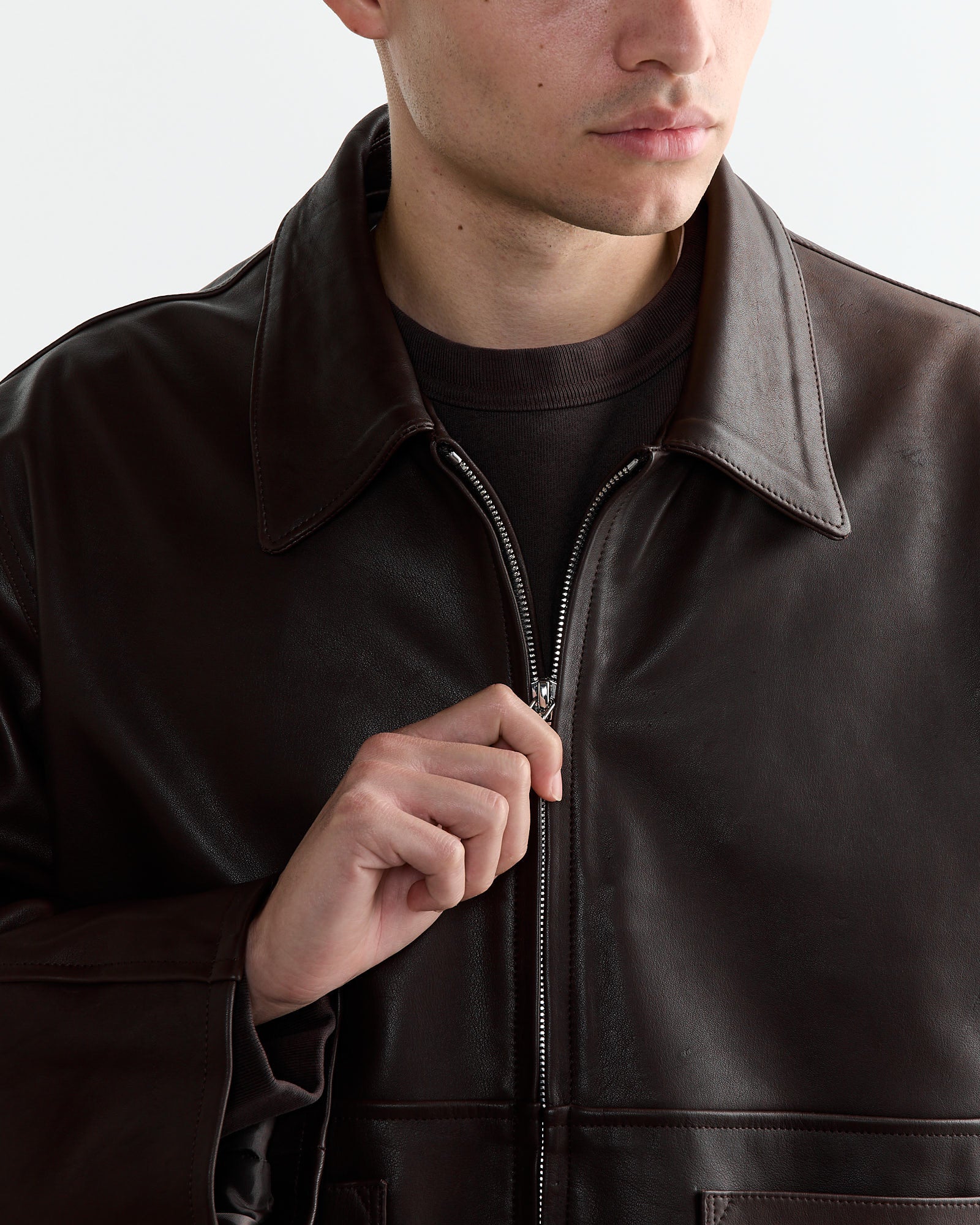 SMOCK Totem Leather Jacket Brown - Brown / L (268823)