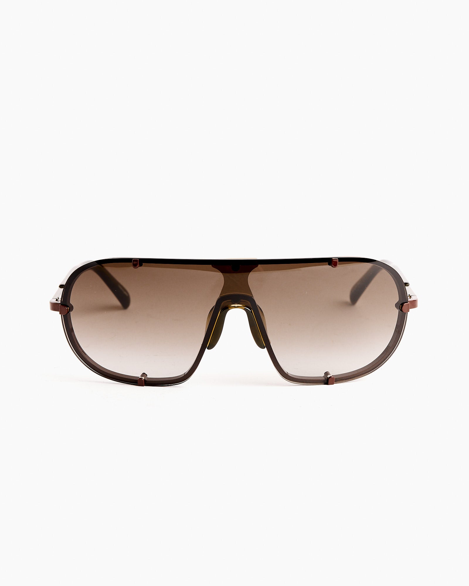 Dries Van Noten Shield Sunglasses C3 Dark Rust/Dark Brown/Beige - C3 Dark Rust/Dark Brown/Beige / OS (269180)