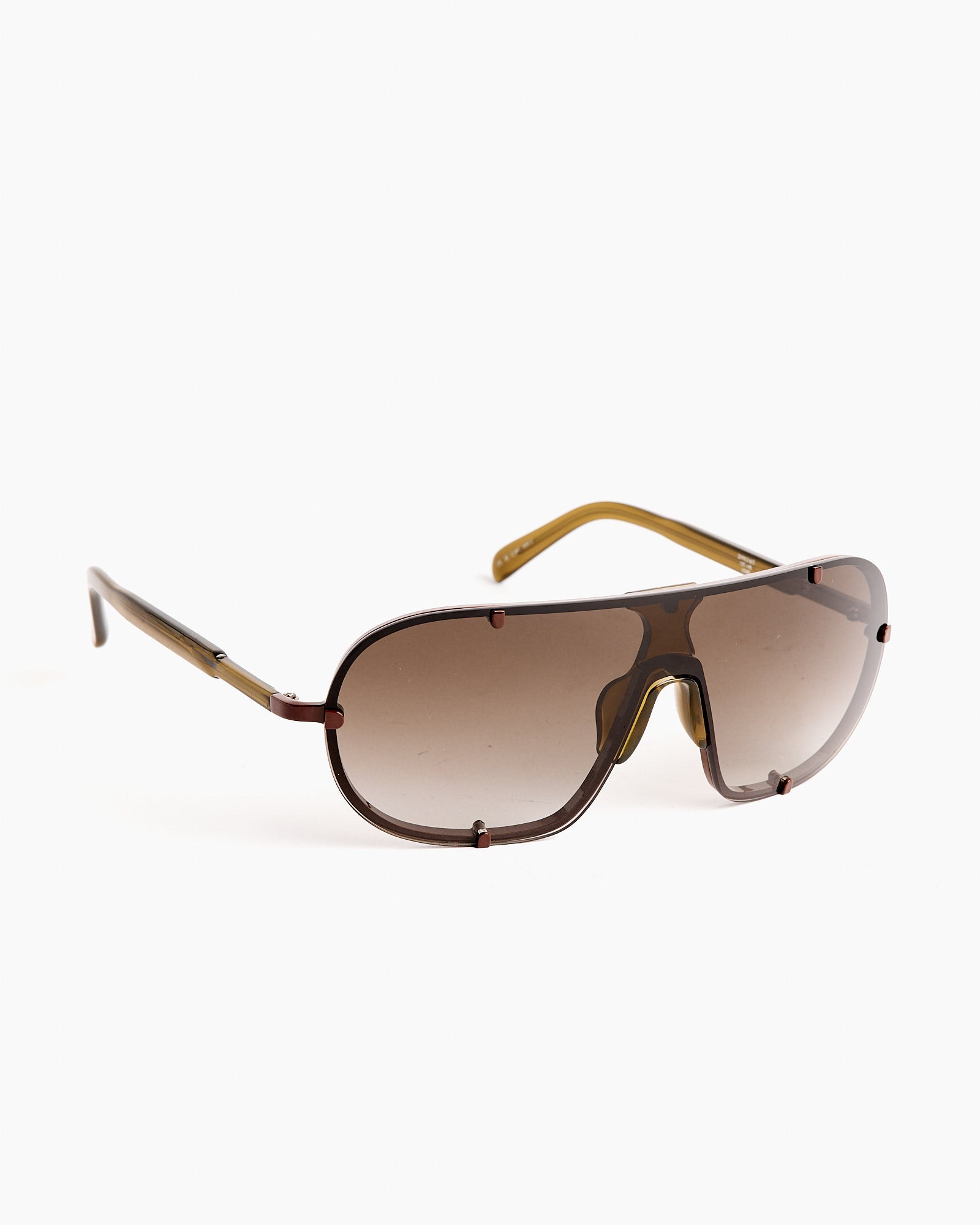 Dries Van Noten Shield Sunglasses C3 Dark Rust/Dark Brown/Beige - C3 Dark Rust/Dark Brown/Beige / OS (269180)