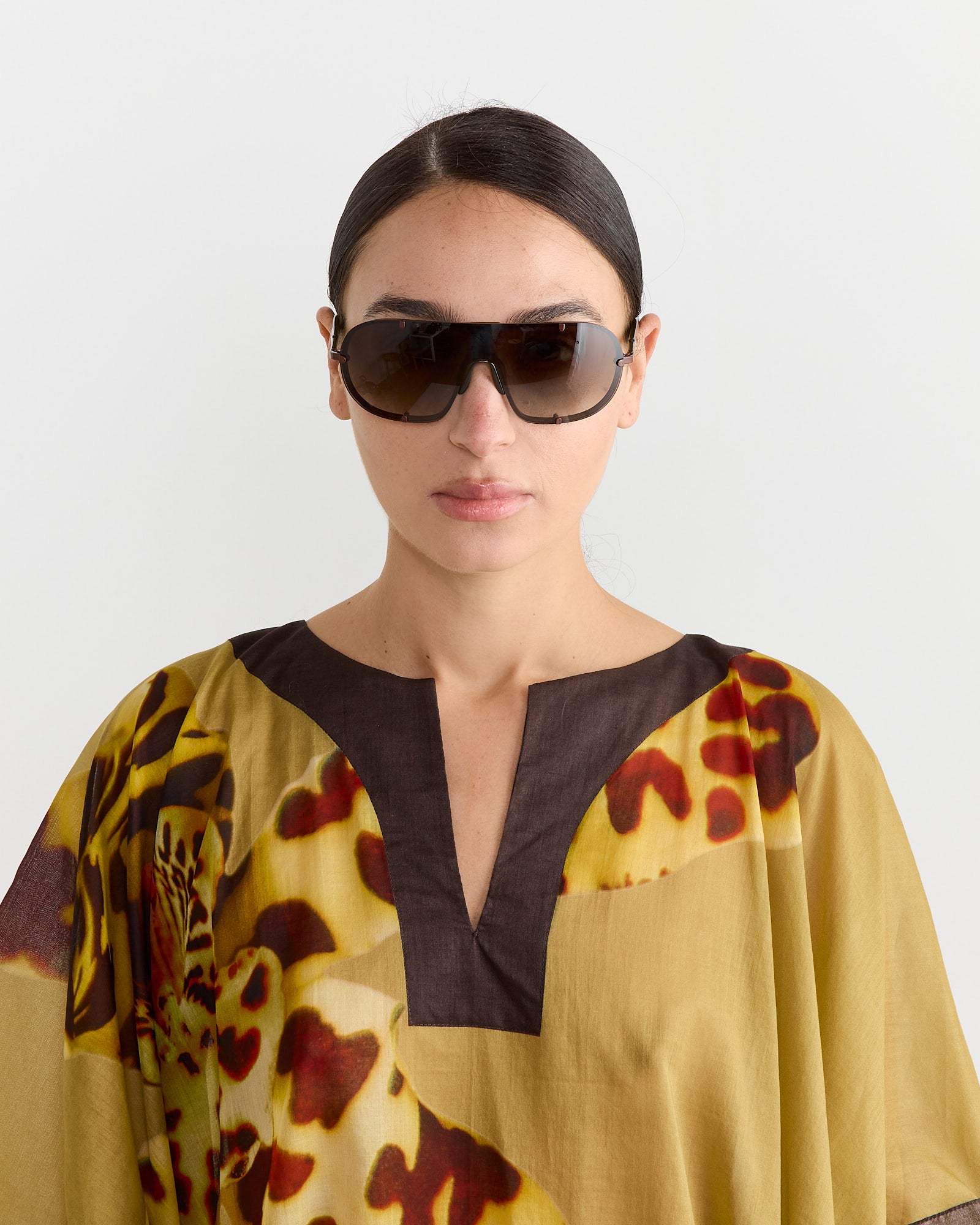 Dries Van Noten Shield Sunglasses C3 Dark Rust/Dark Brown/Beige - C3 Dark Rust/Dark Brown/Beige / OS (269180)