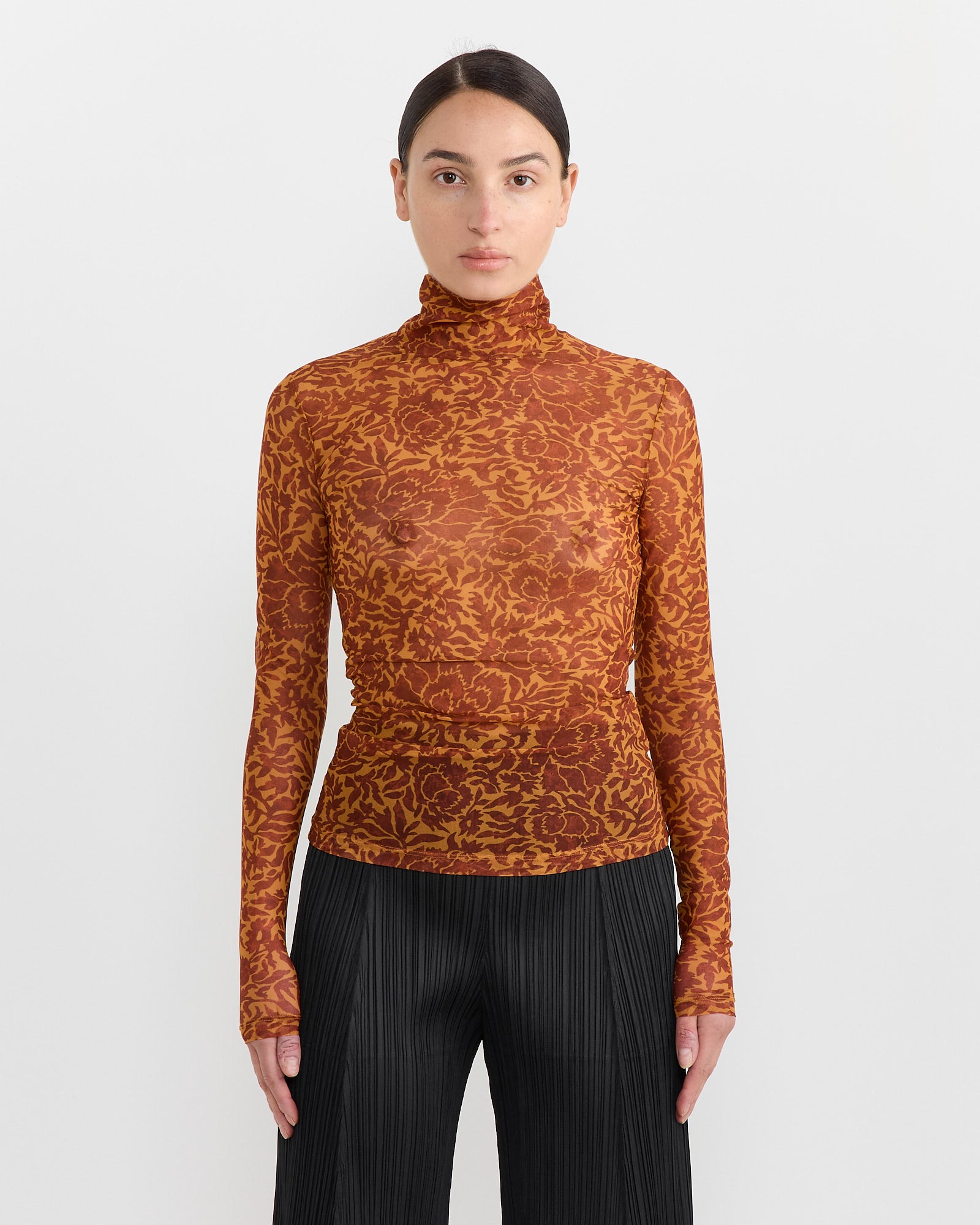 Dries Van Noten Hoyser PR 1619 Turtleneck Orange - Orange / S (269266)