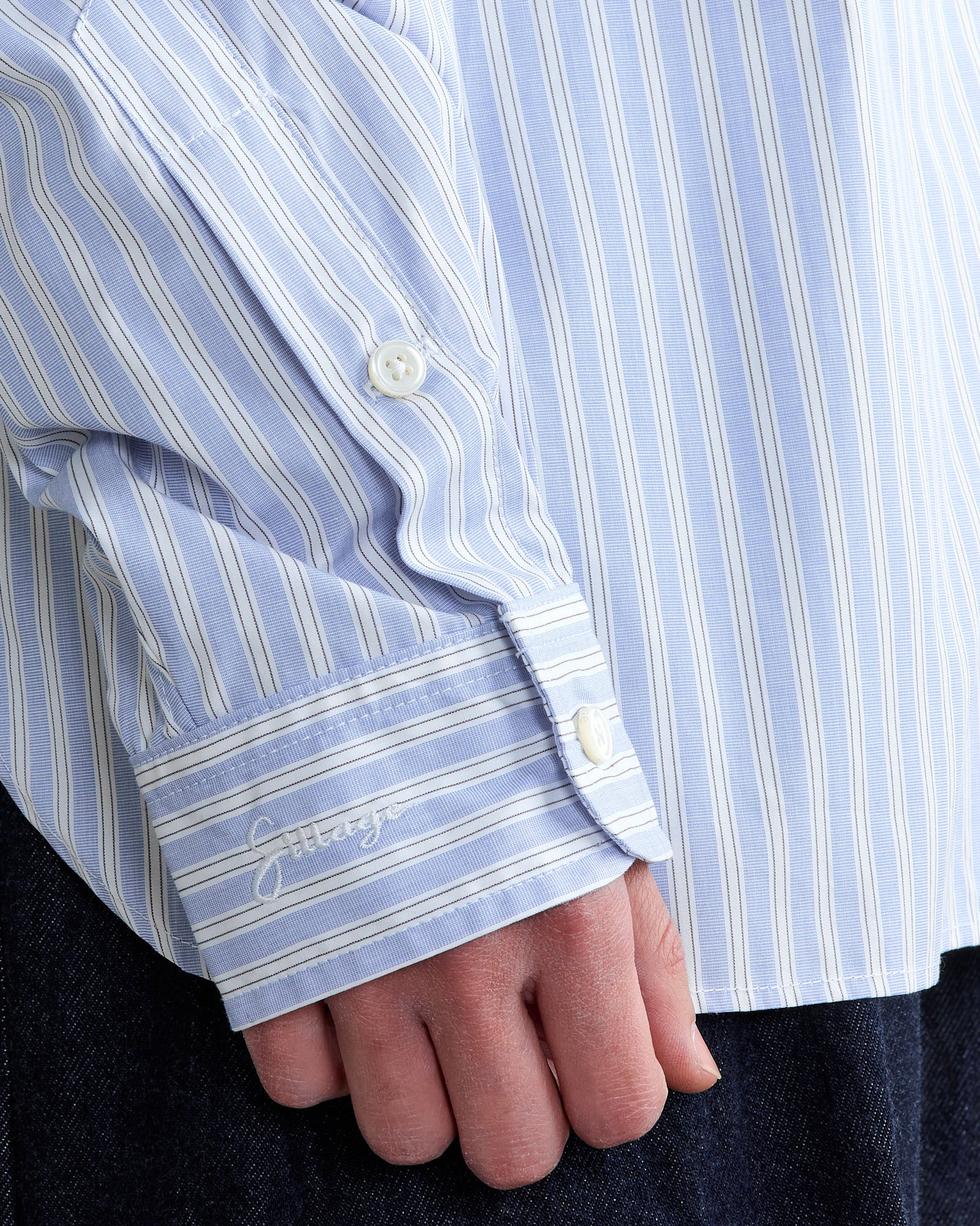 Sillage Regular Wide Shirt - White Stripe - OS - Default Title (270582)