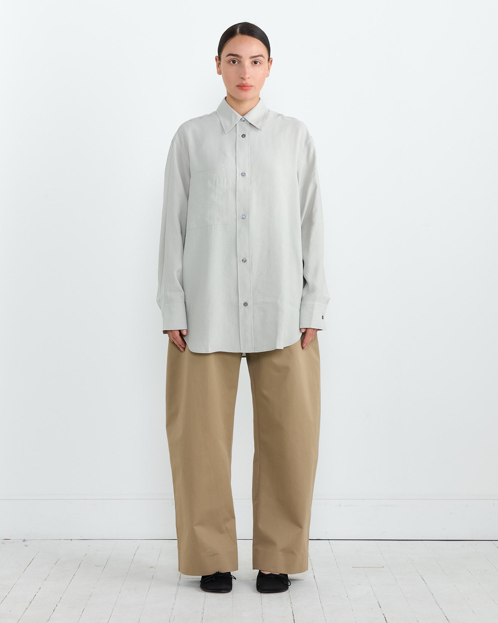 Studio Nicholson Leto Shirt Gull Grey - Gull Grey / UK8 (270839)