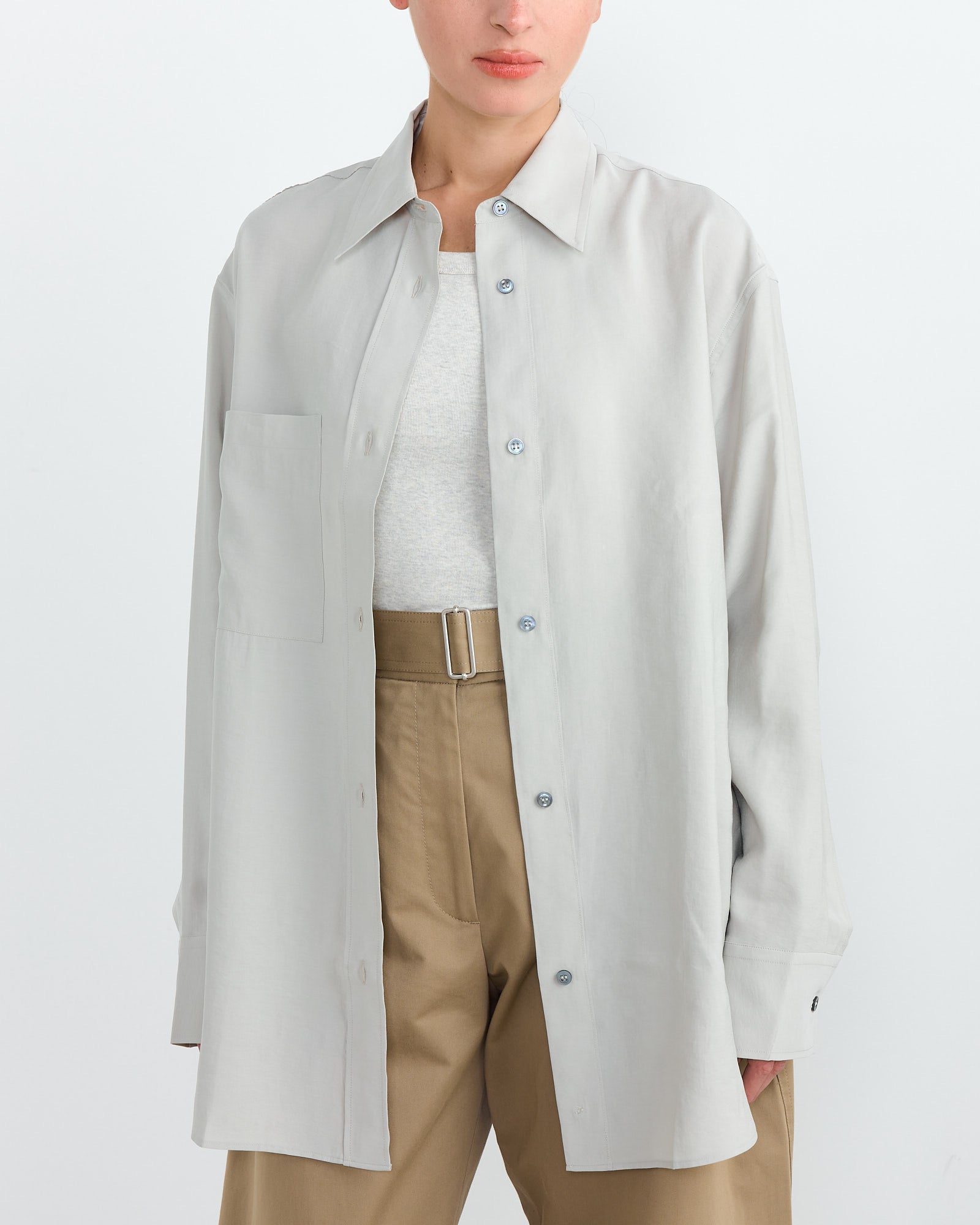 Studio Nicholson Leto Shirt Gull Grey - Gull Grey / UK8 (270839)