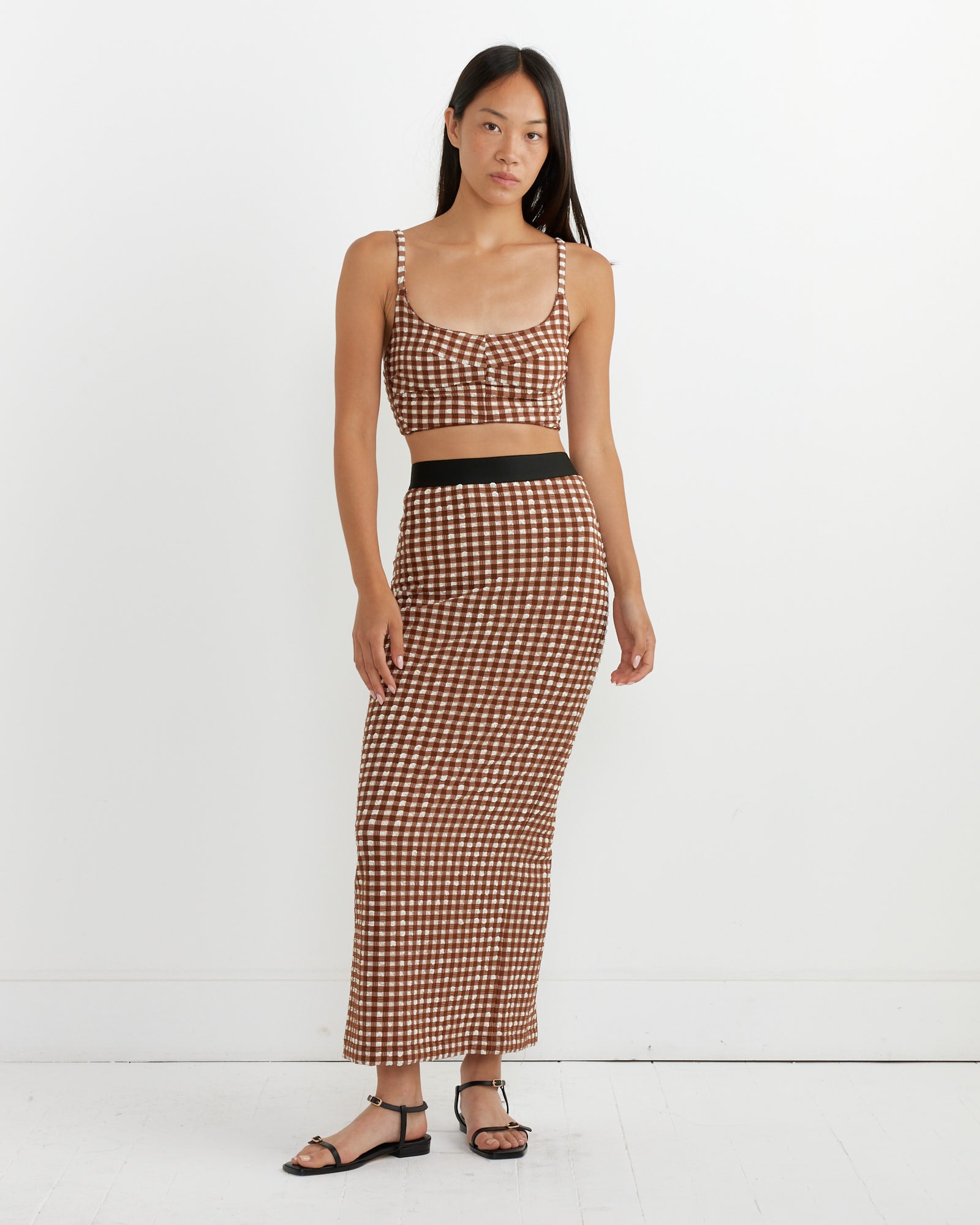 Native Skirt in Brown Check