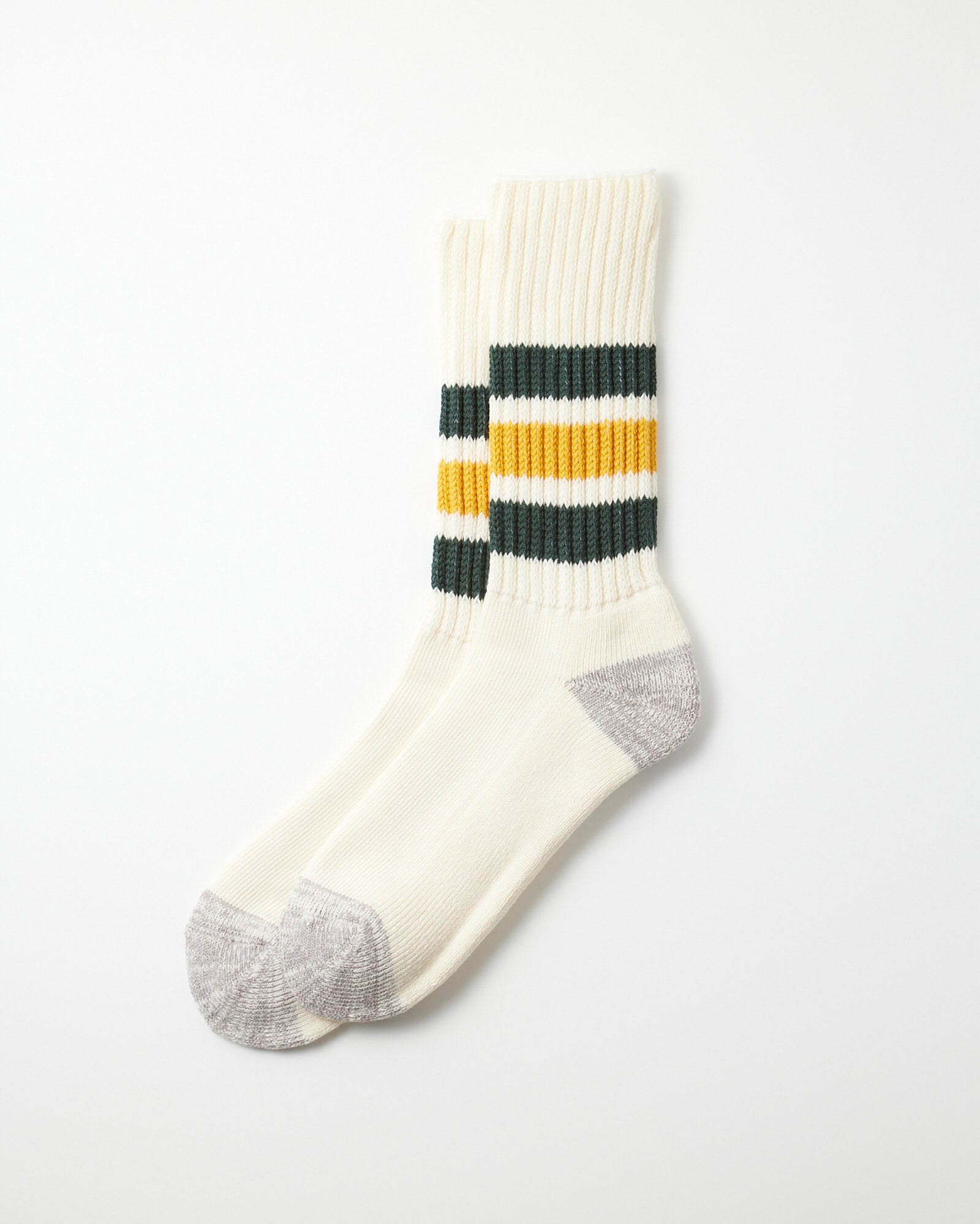 1255 Socks in Dark Green/Yellow