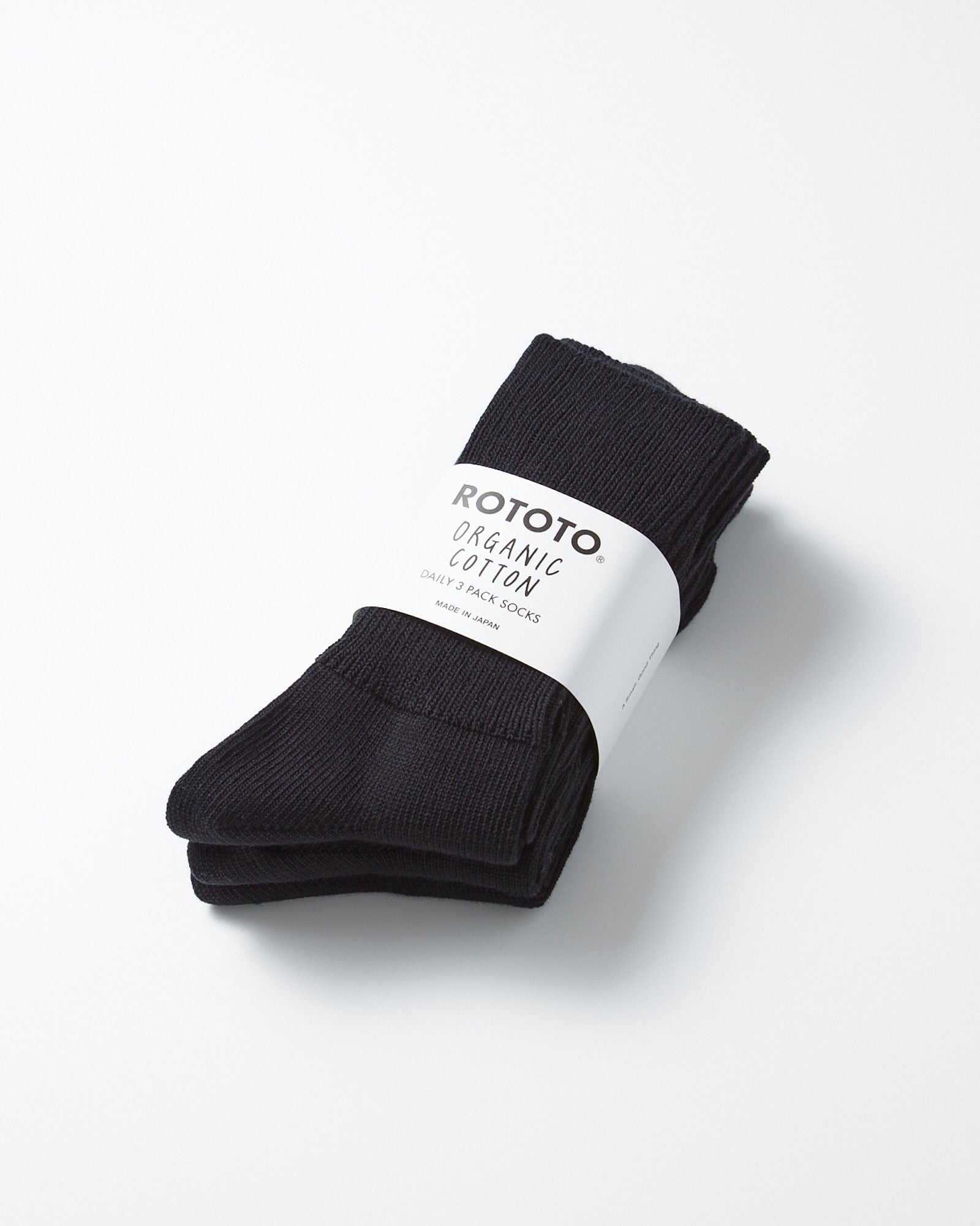 1427 Daily 3 Pack Ribbed Crew Socks in Black