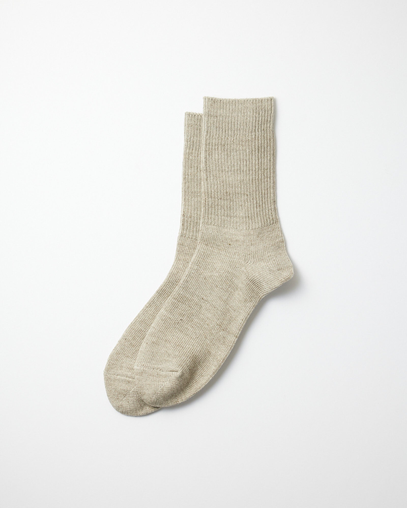 1427 Daily 3 Pack Ribbed Crew Socks in Ecru/Gray