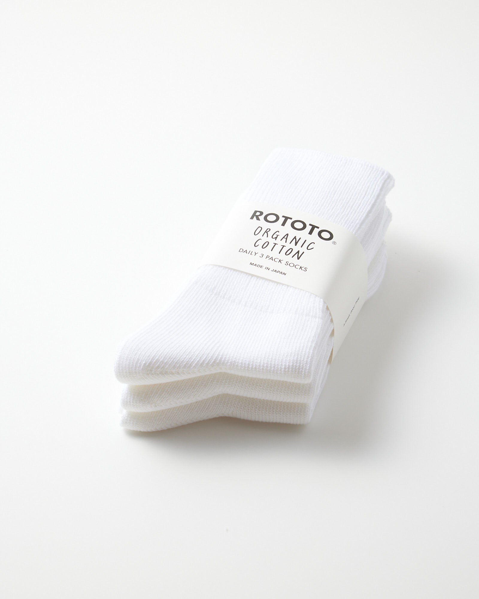 1427 Daily 3 Pack Ribbed Crew Socks in White