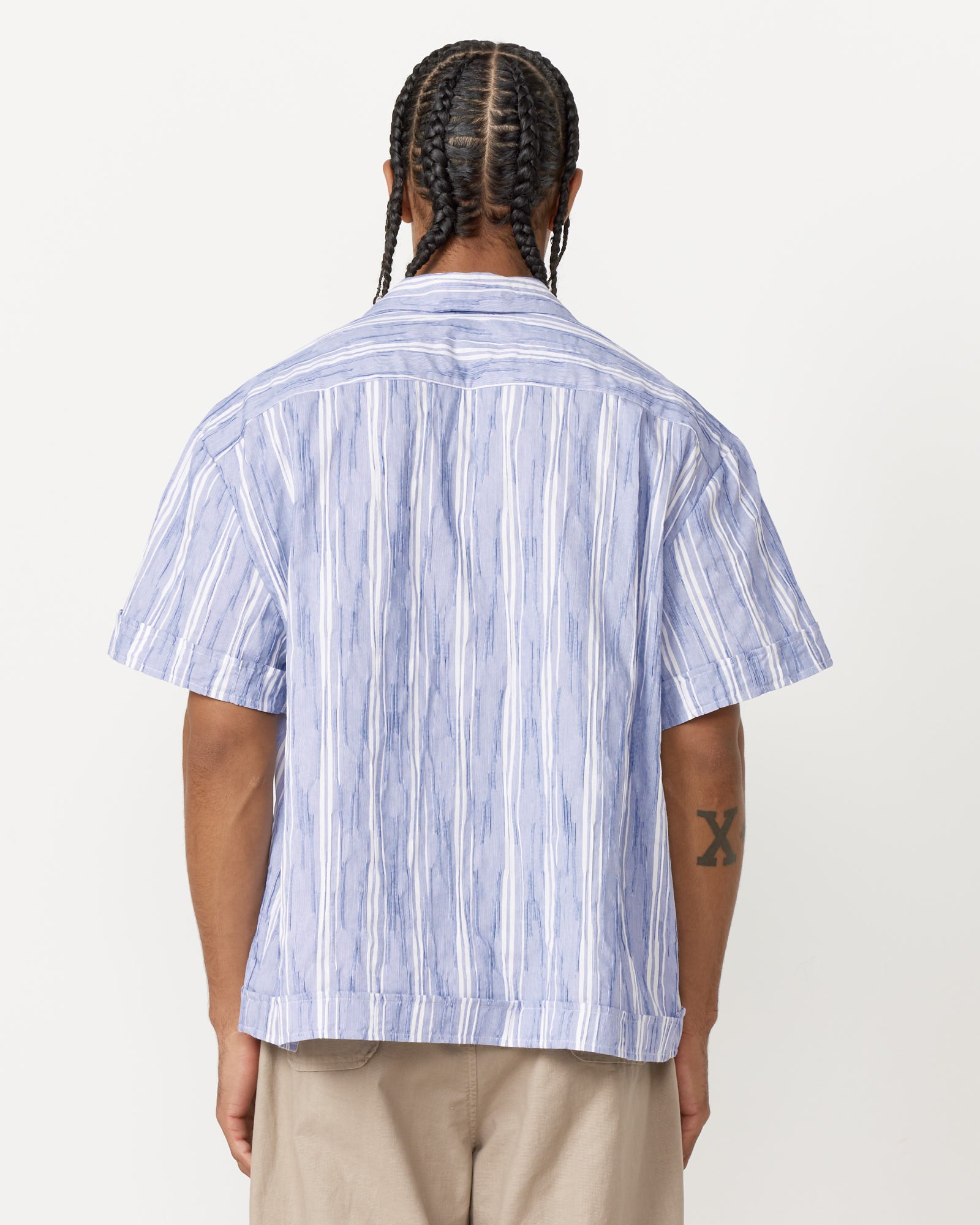 Bongo Shirt Wrinkle Stripe in Blue