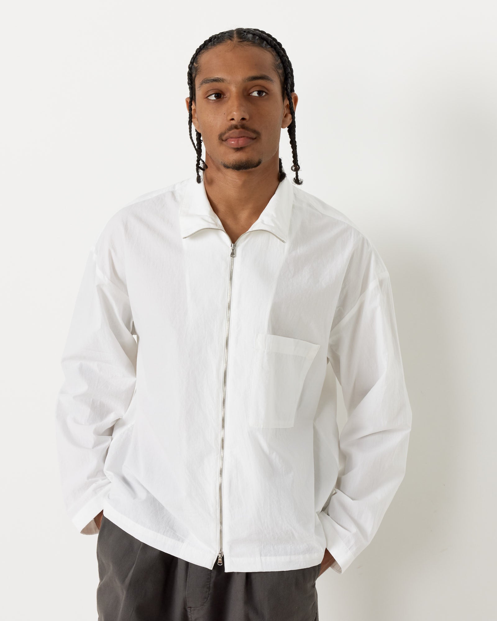 Enzo Shirt Crushed Cotton in White