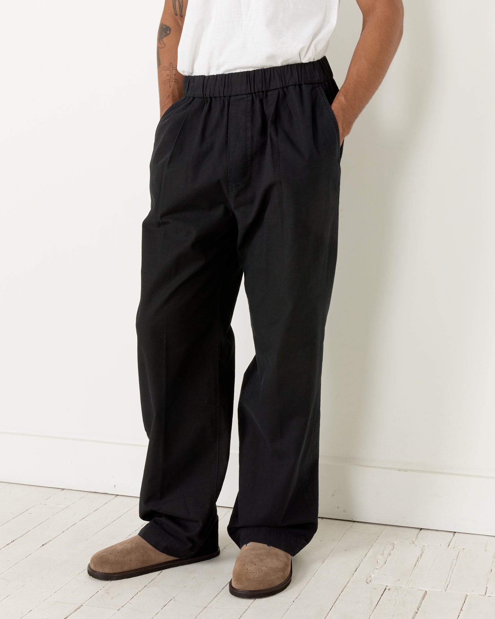 Kogai Pant Panama Cloth in Washed Black