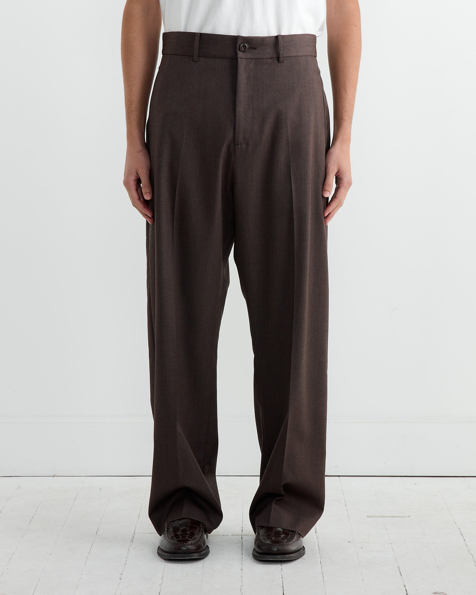 Jazz Pant Wool Gabardine in Brown Mélange