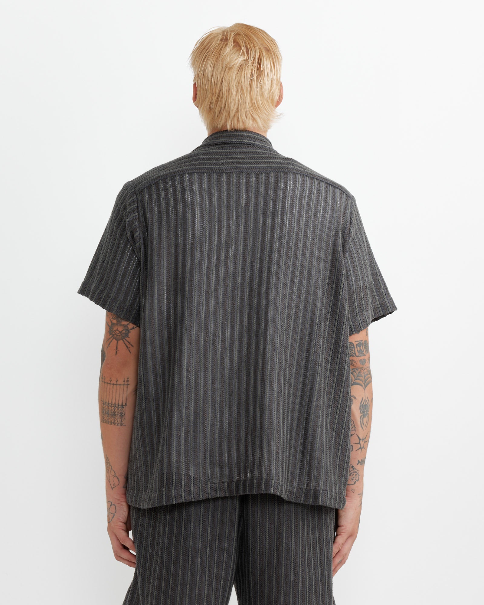 Acoustic Shirt in Cotton/Linen Mesh Olive