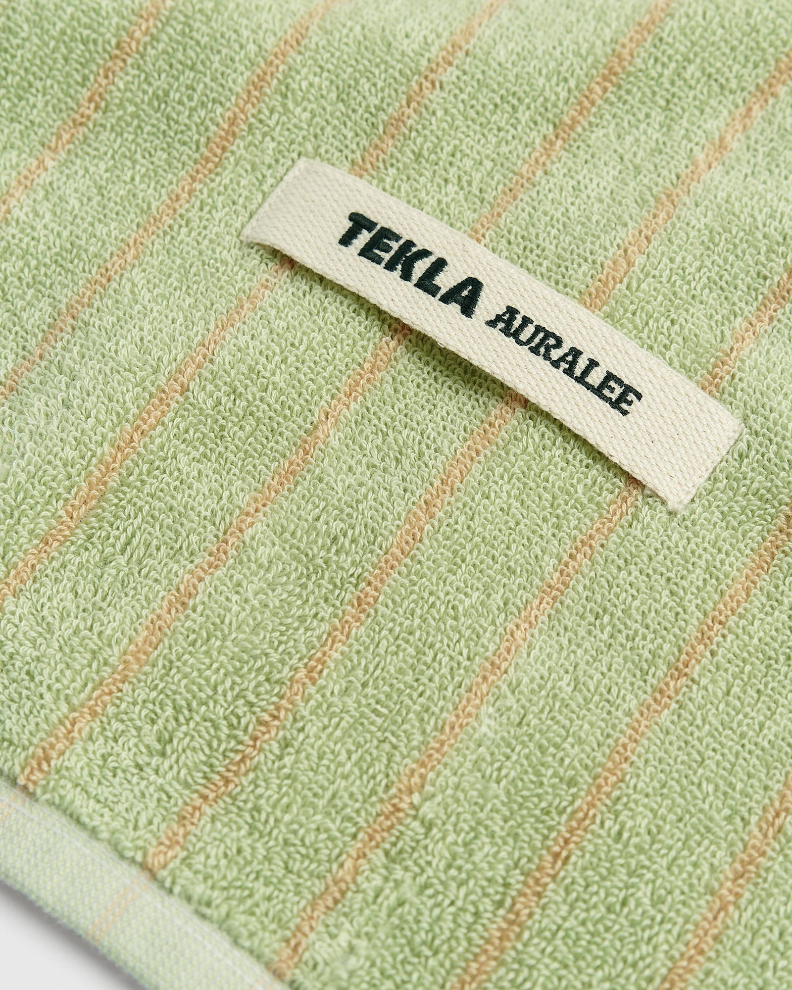 Terry Bath Towel in Light Moss Stripes