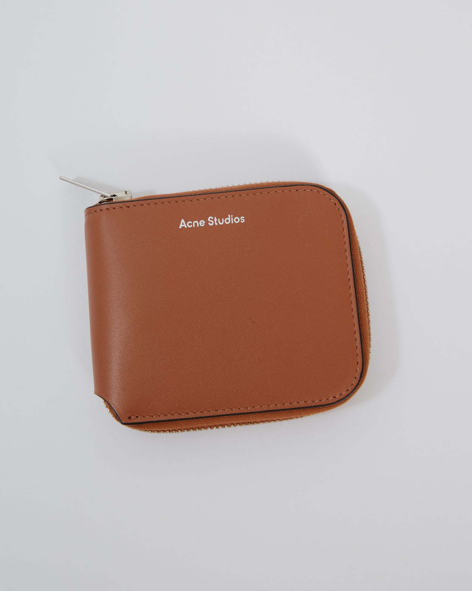 Square Zip Wallet in Almond Beige