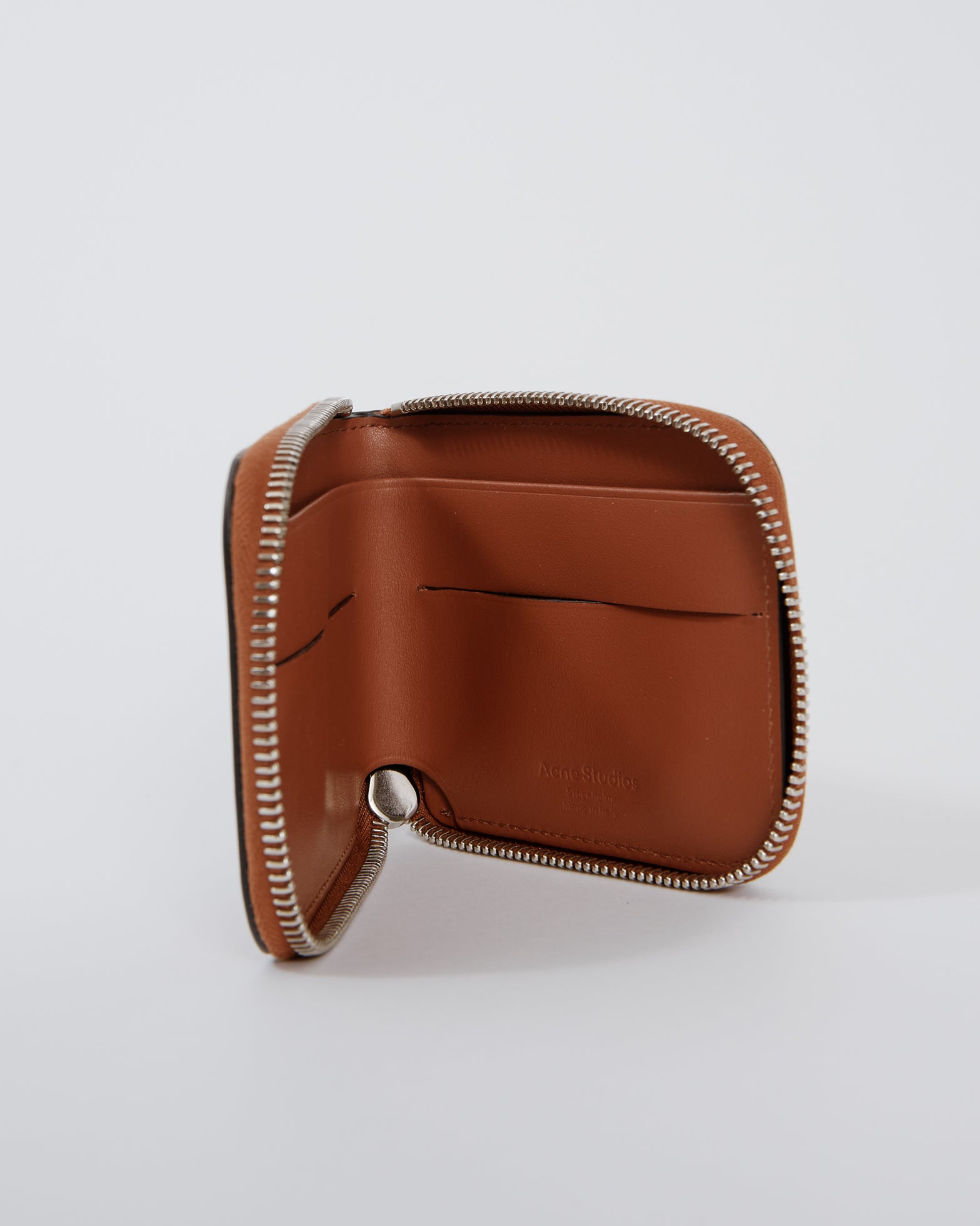 Square Zip Wallet in Almond Beige