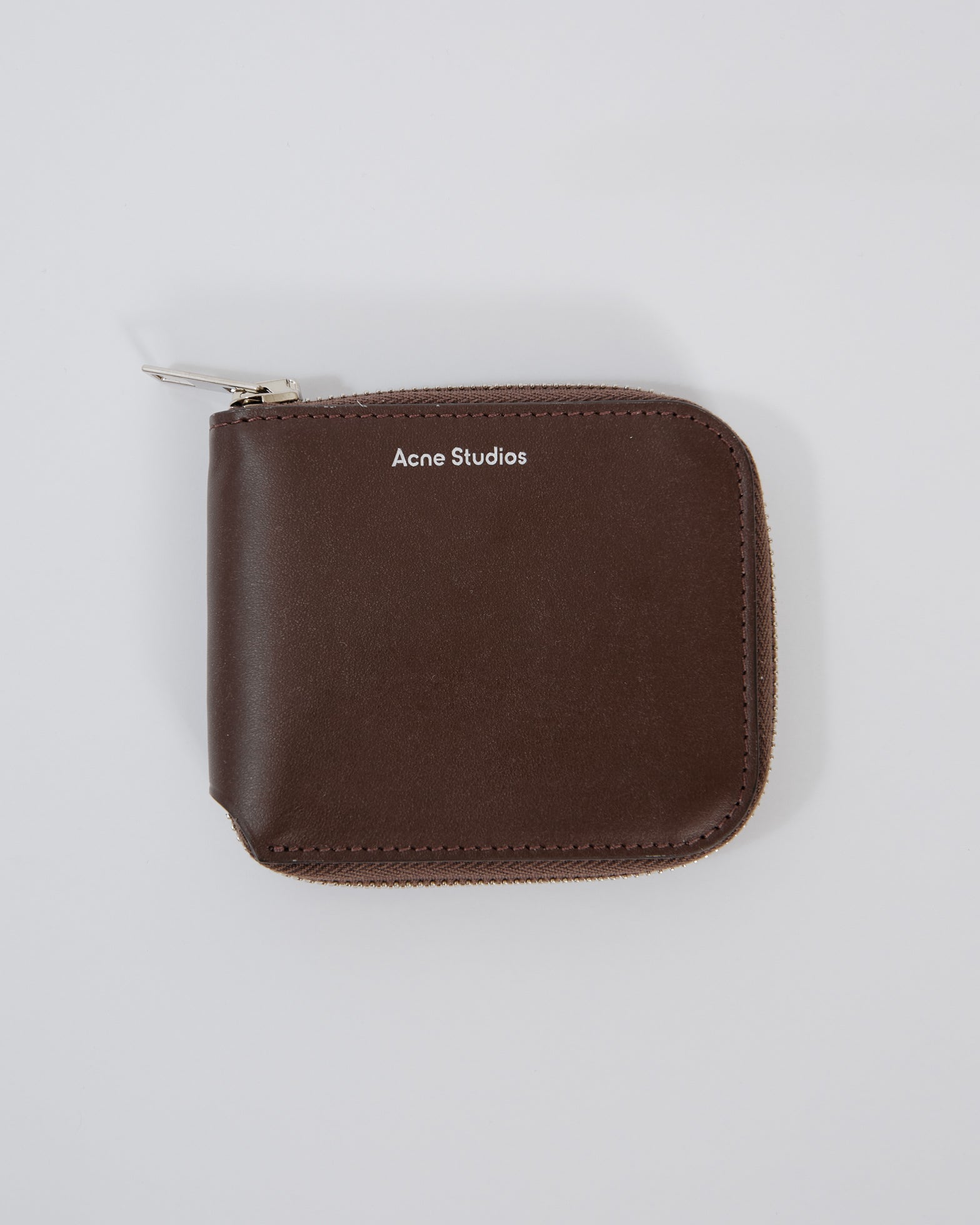 Square Zip Wallet in Dark Beige