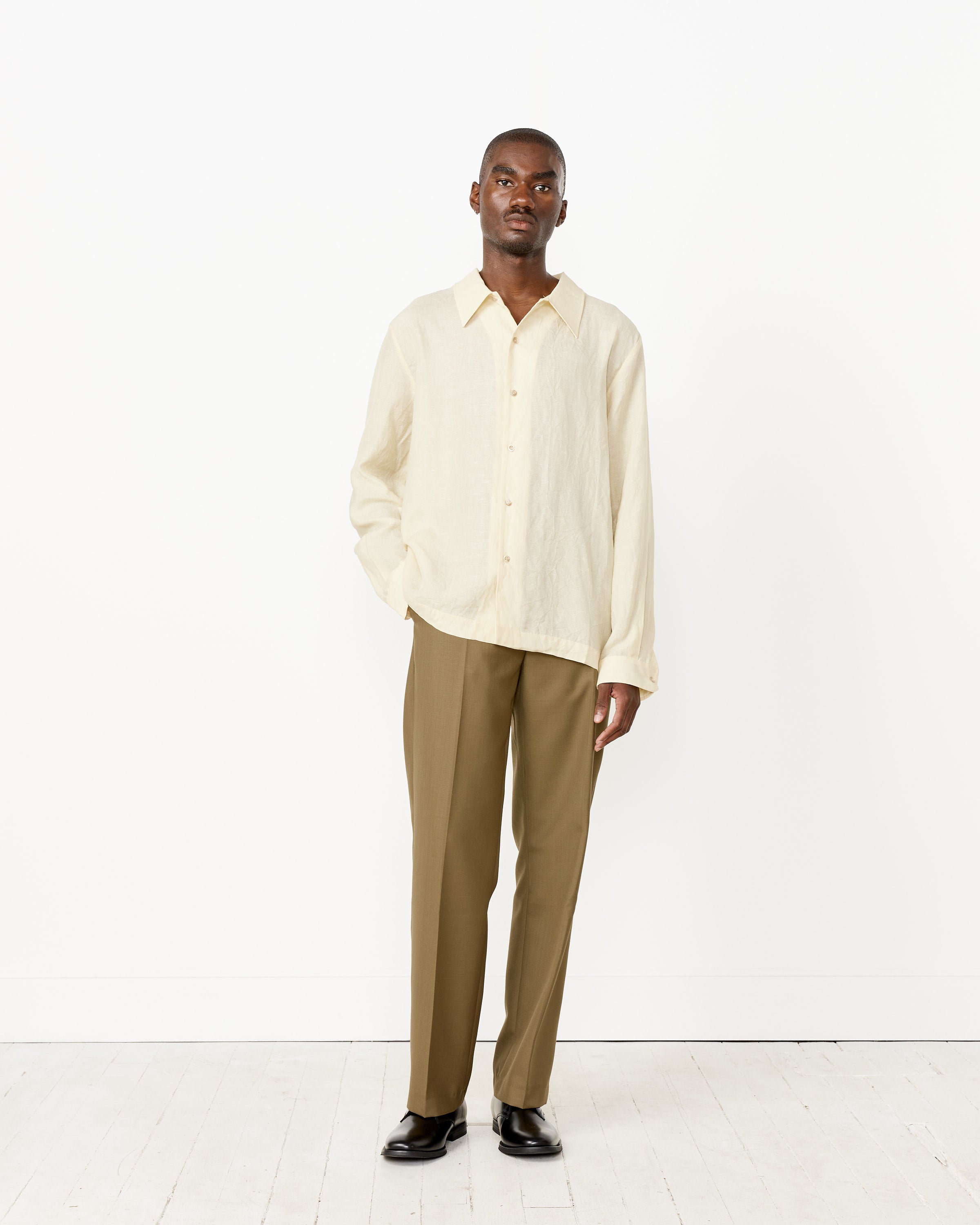 Sancho Voluminous Long Sleeve Shirt in Beige