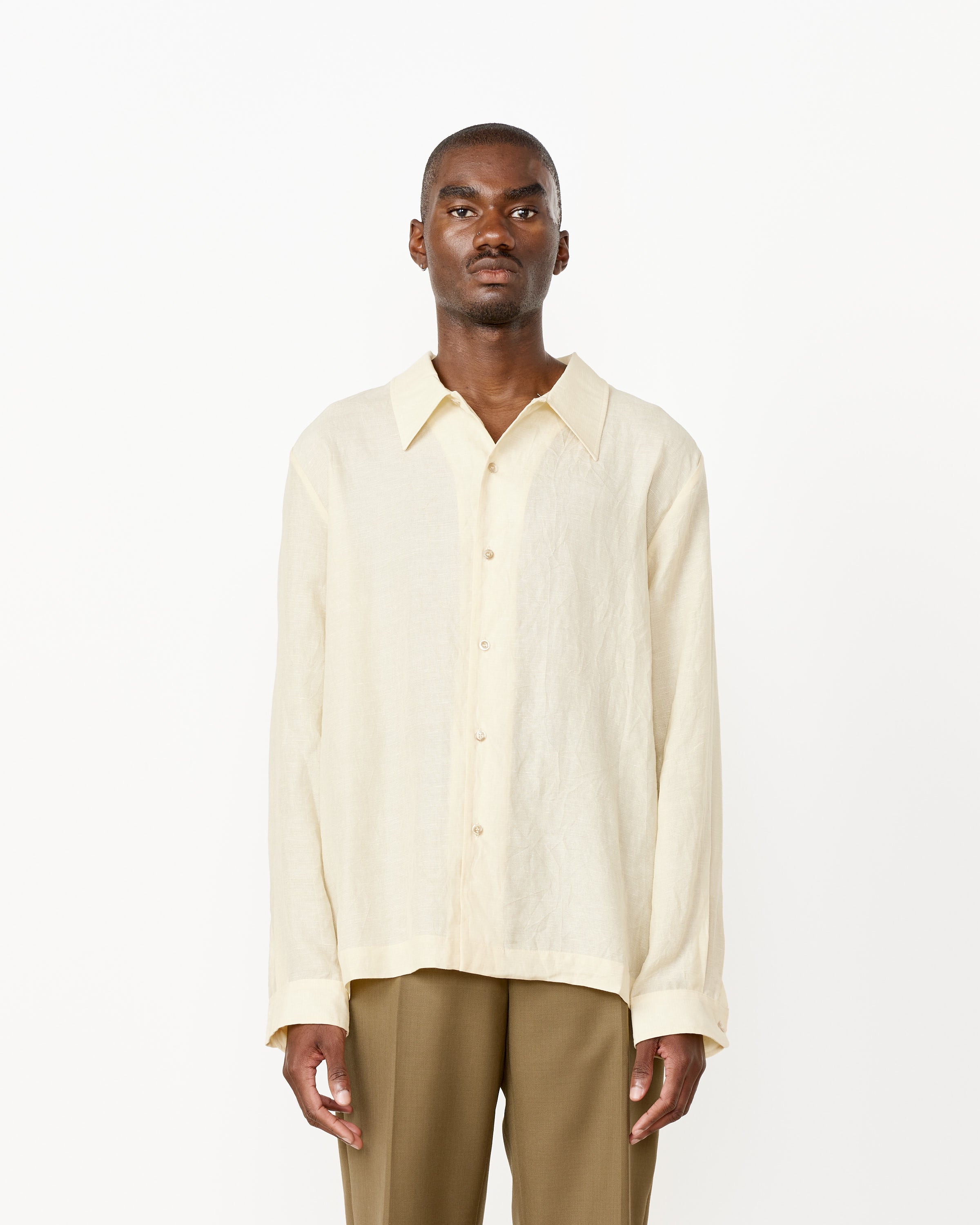 Sancho Voluminous Long Sleeve Shirt in Beige