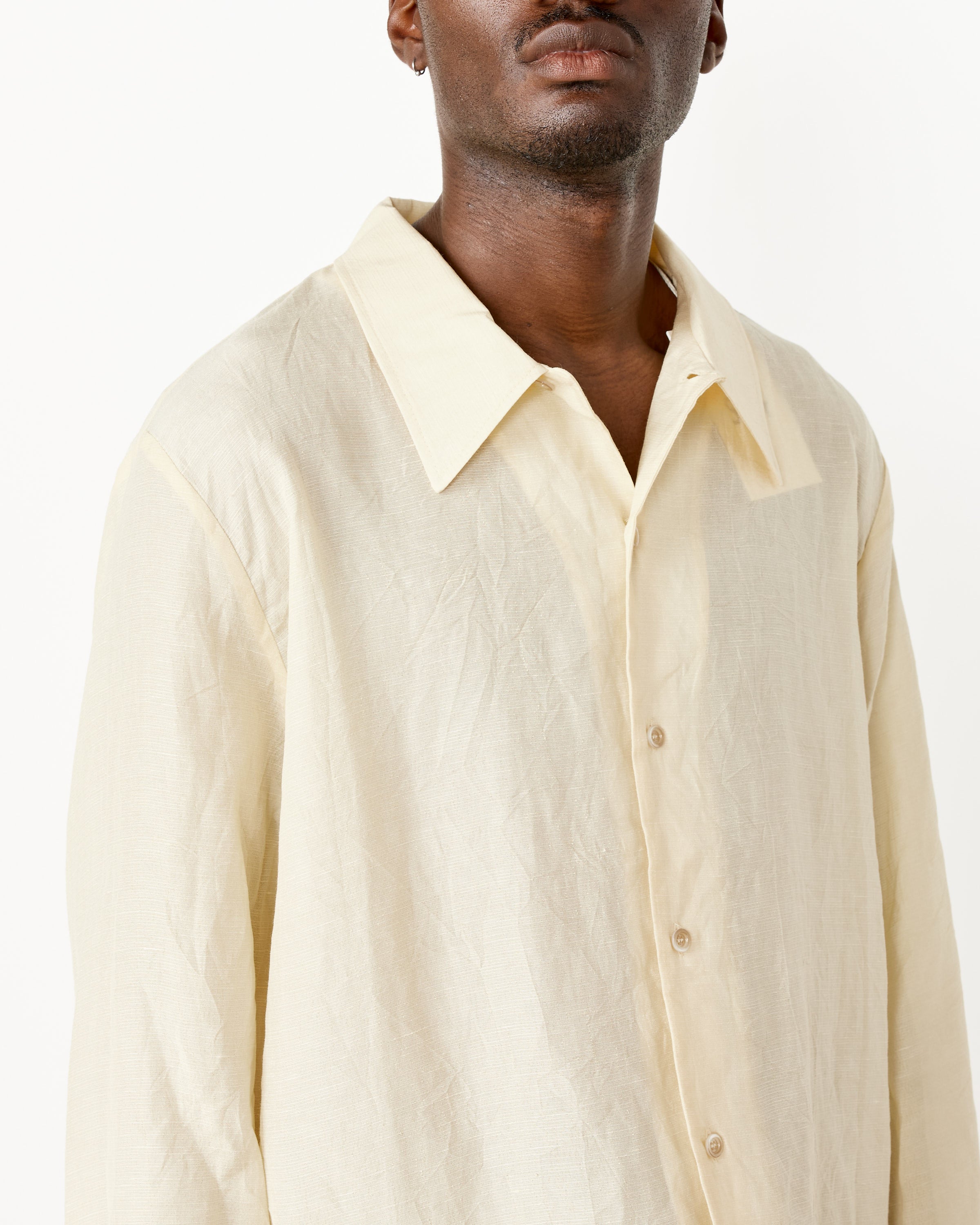 Sancho Voluminous Long Sleeve Shirt in Beige