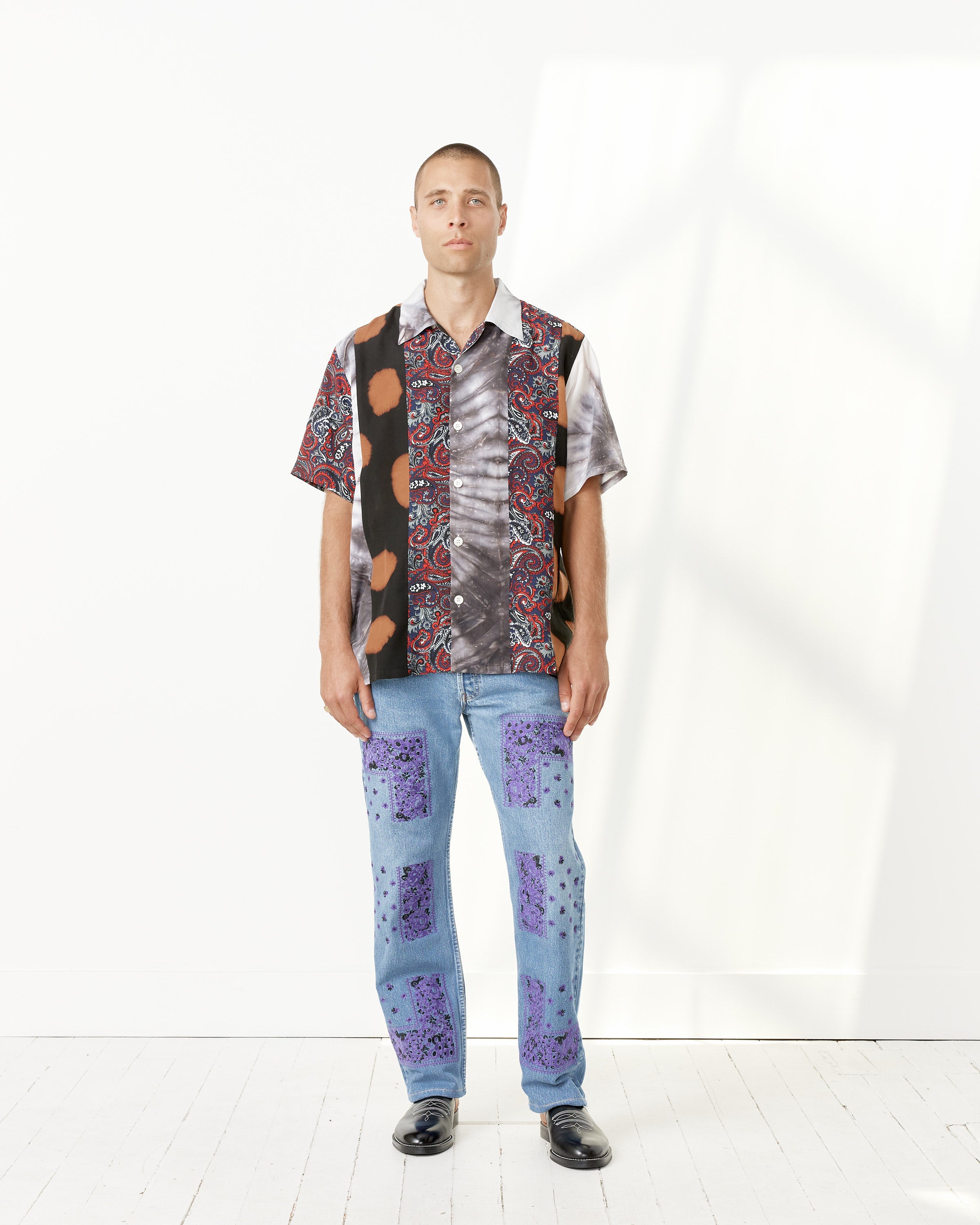 Print & Dye Patchwork SS Shirt